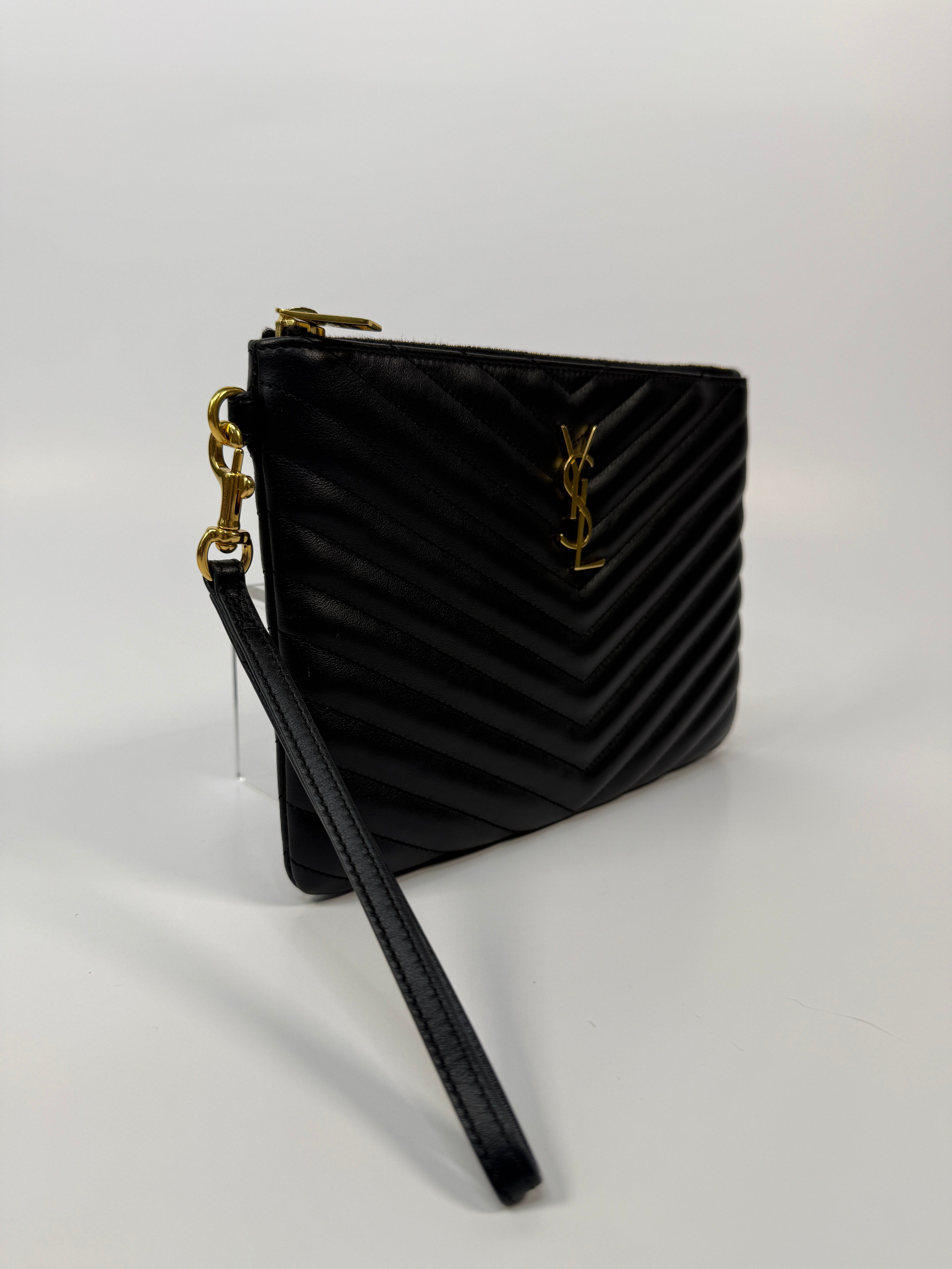 Saint Laurent Cassandre Matelassé Leather Pouch