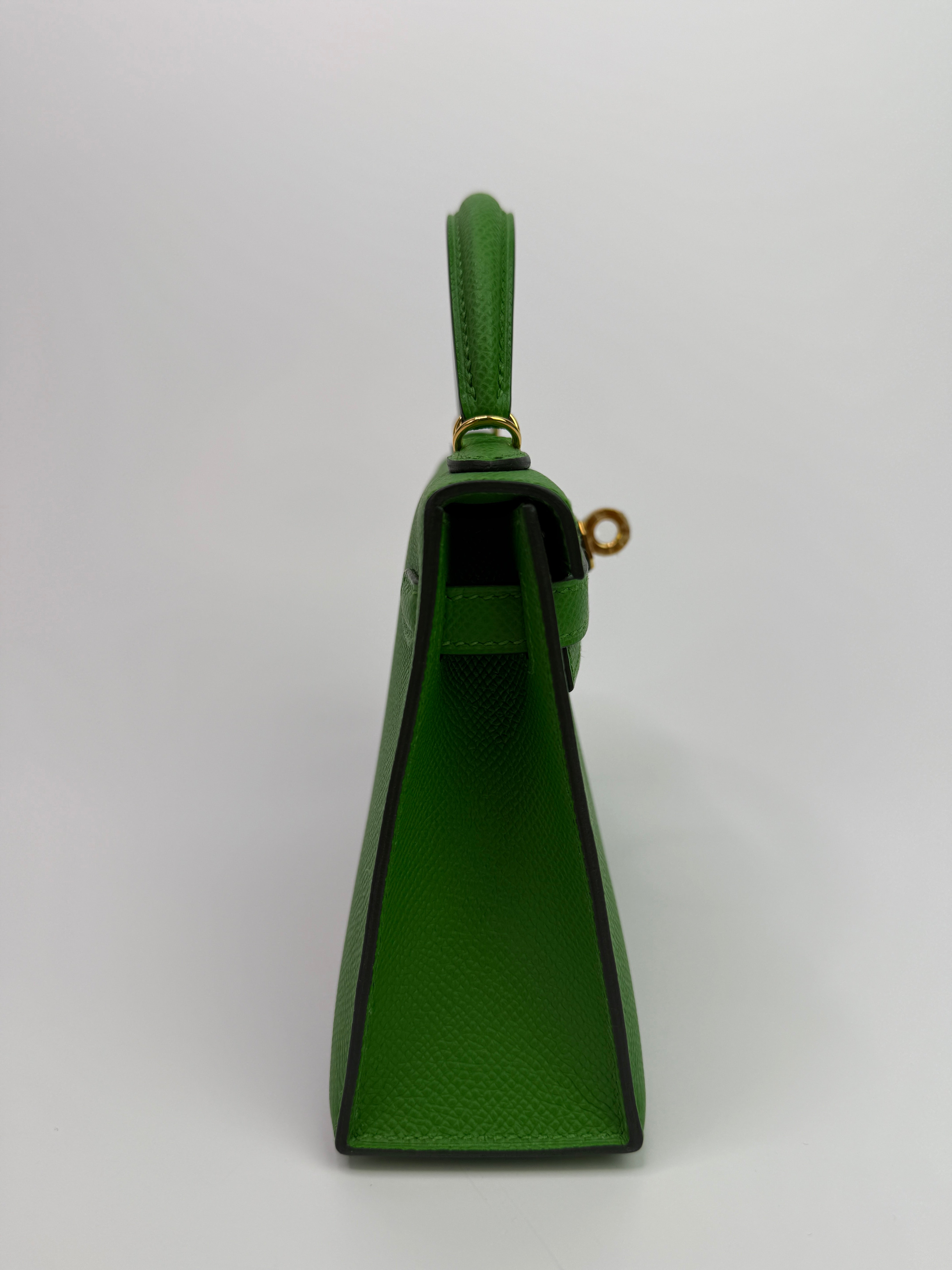 Authentic Pre Loved Hermès Mini Kelly ll In Bambou Epsom Leather With Gold Hardware Excellent Condition