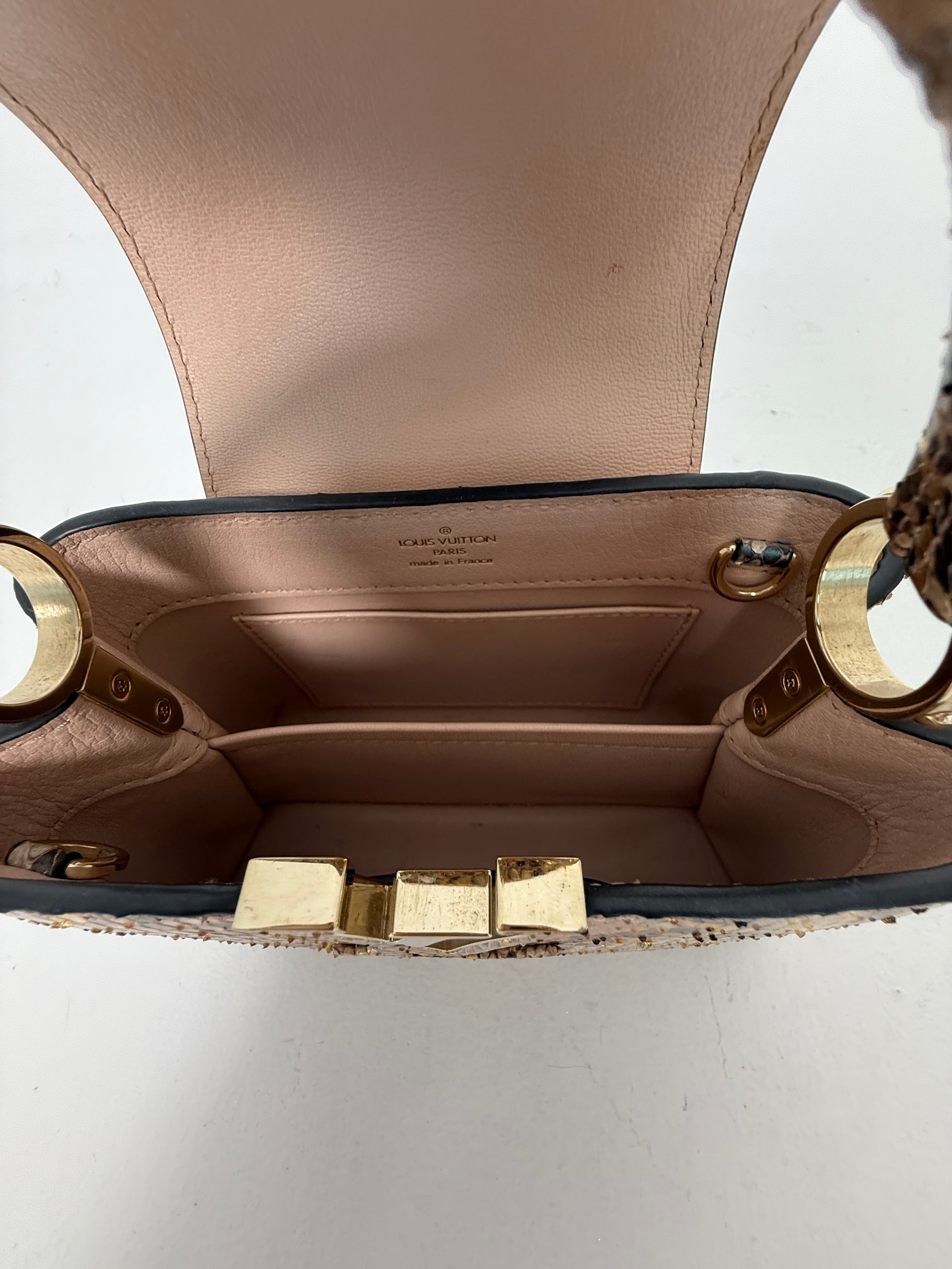 Louis Vuitton Capucines BB In Gold Python