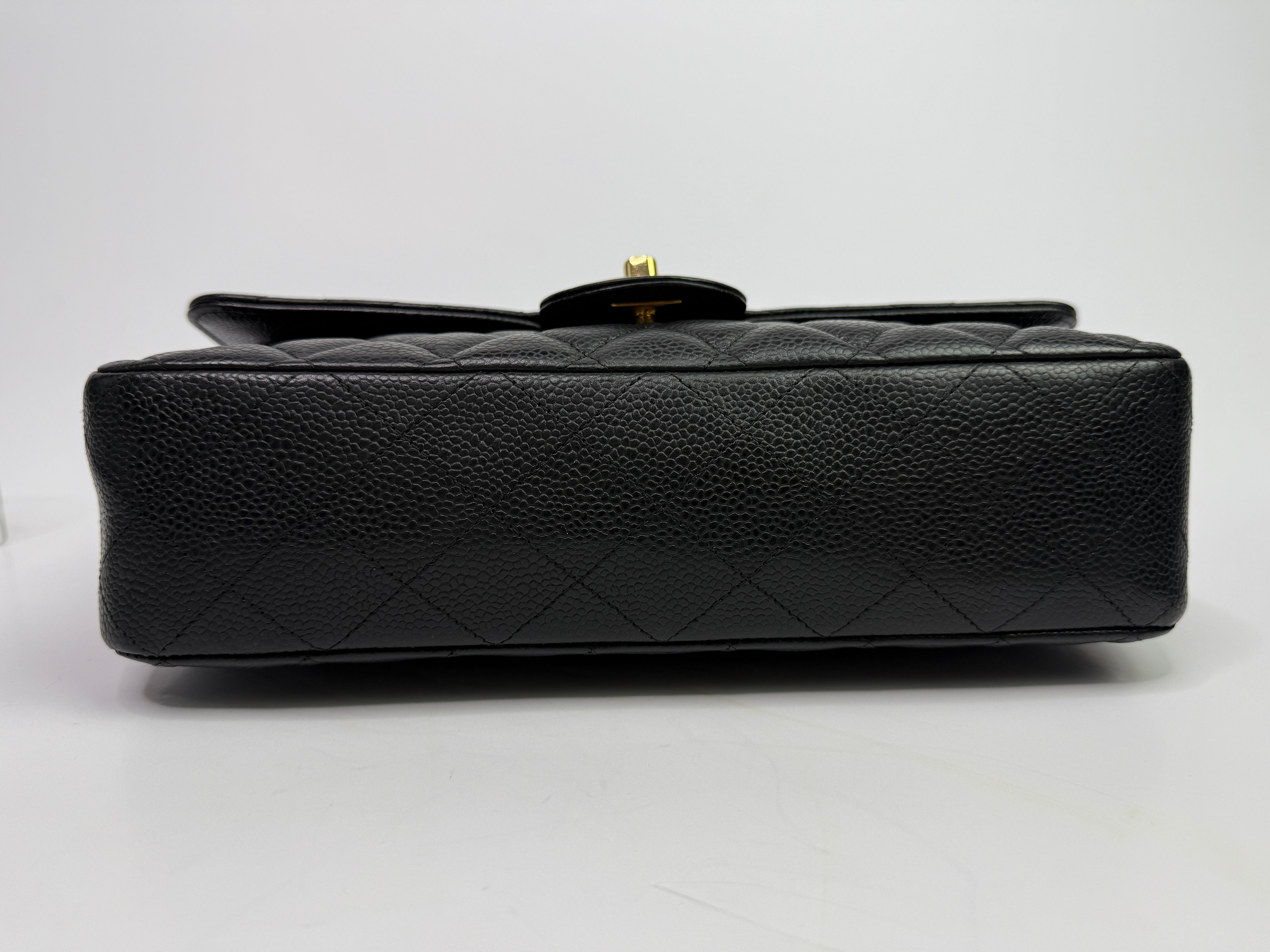 Chanel Medium Classic Double Flap Black Caviar Leather With GHW