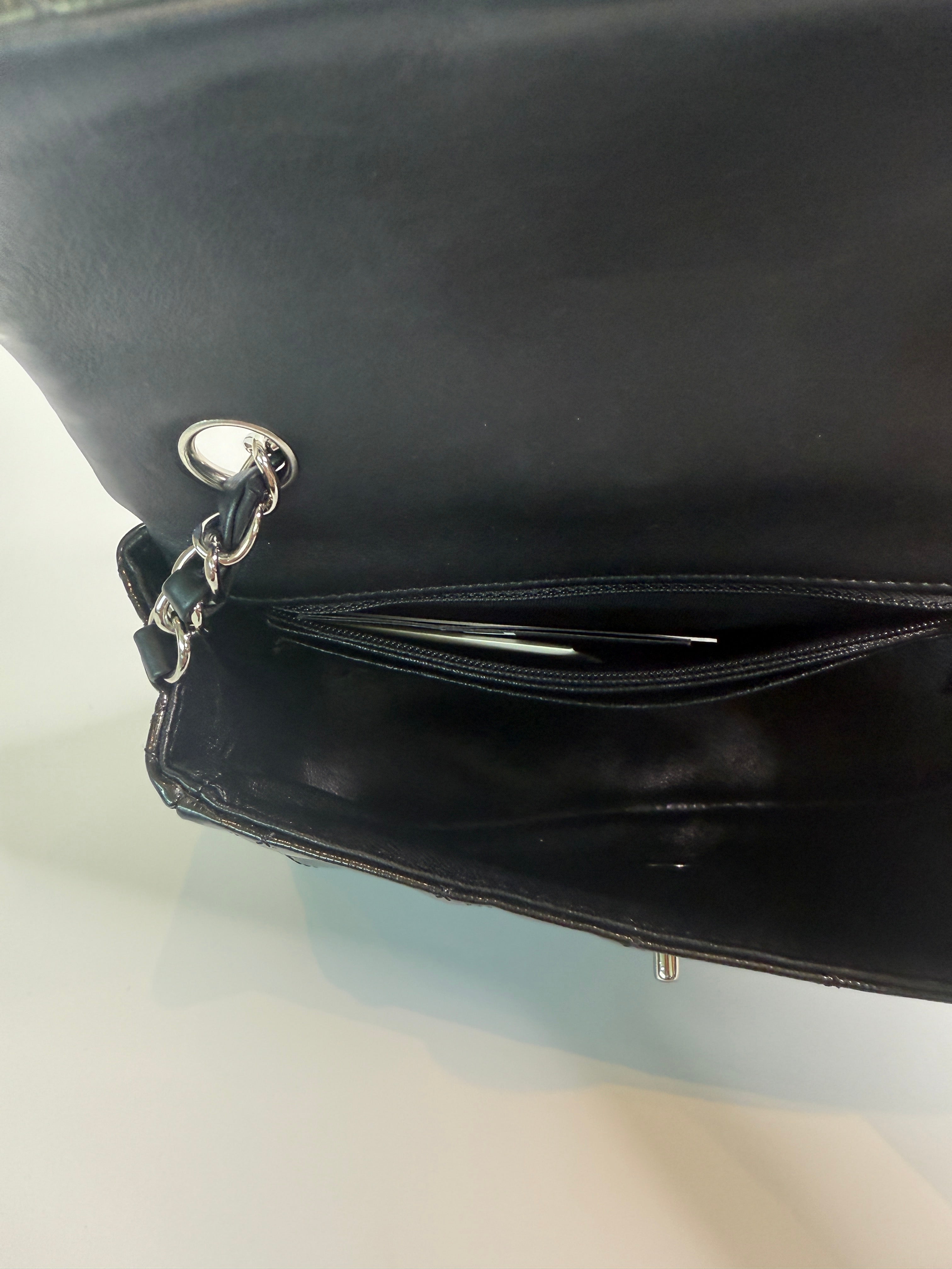 Chanel Mini Rectangle In Gunmetal Patent With SHW