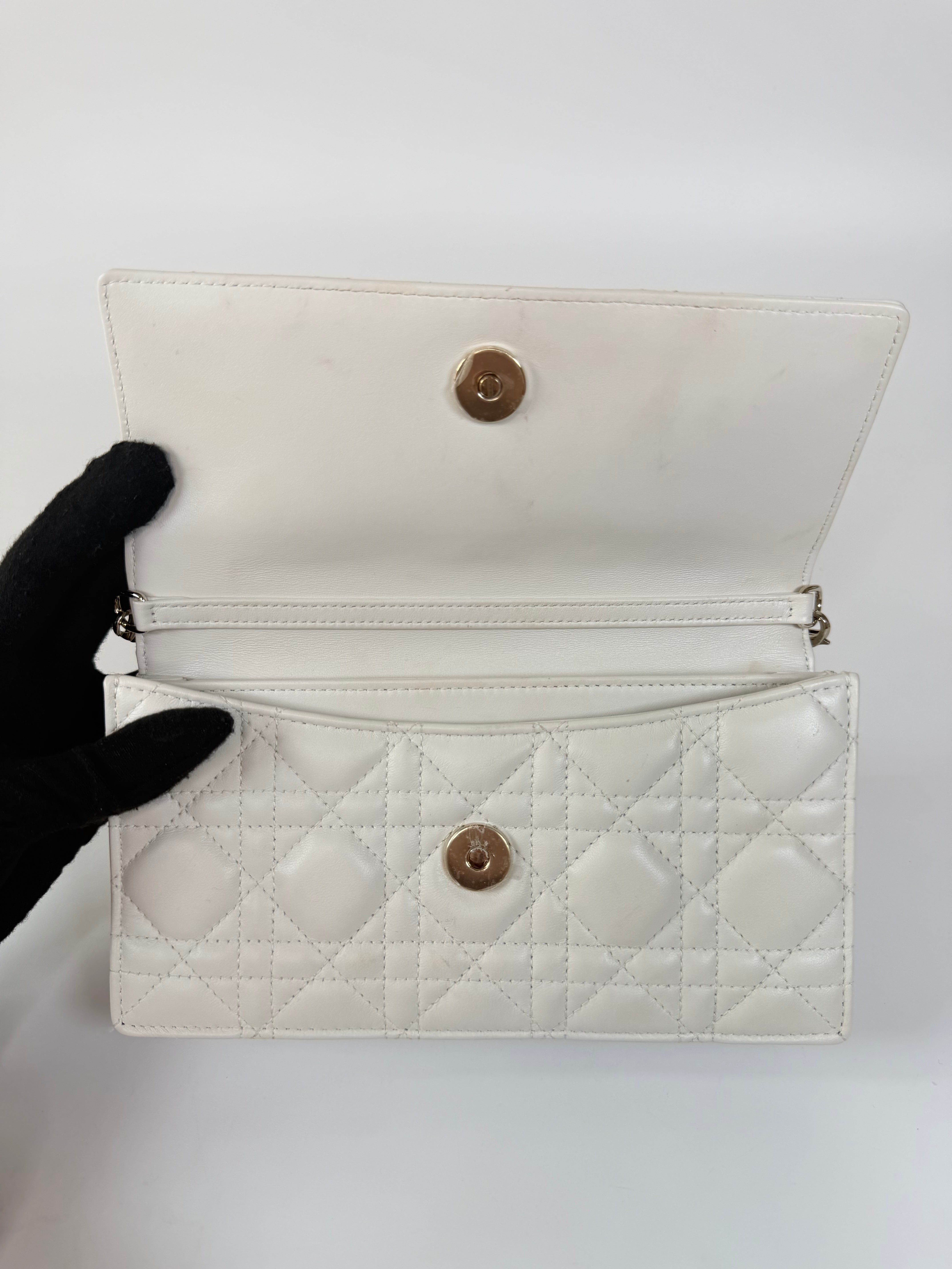 Christian Dior My Dior Top Handle In Latte Cannage Lambskin With Pale Gold Hardware 100% authentic and preloved in excellent condition