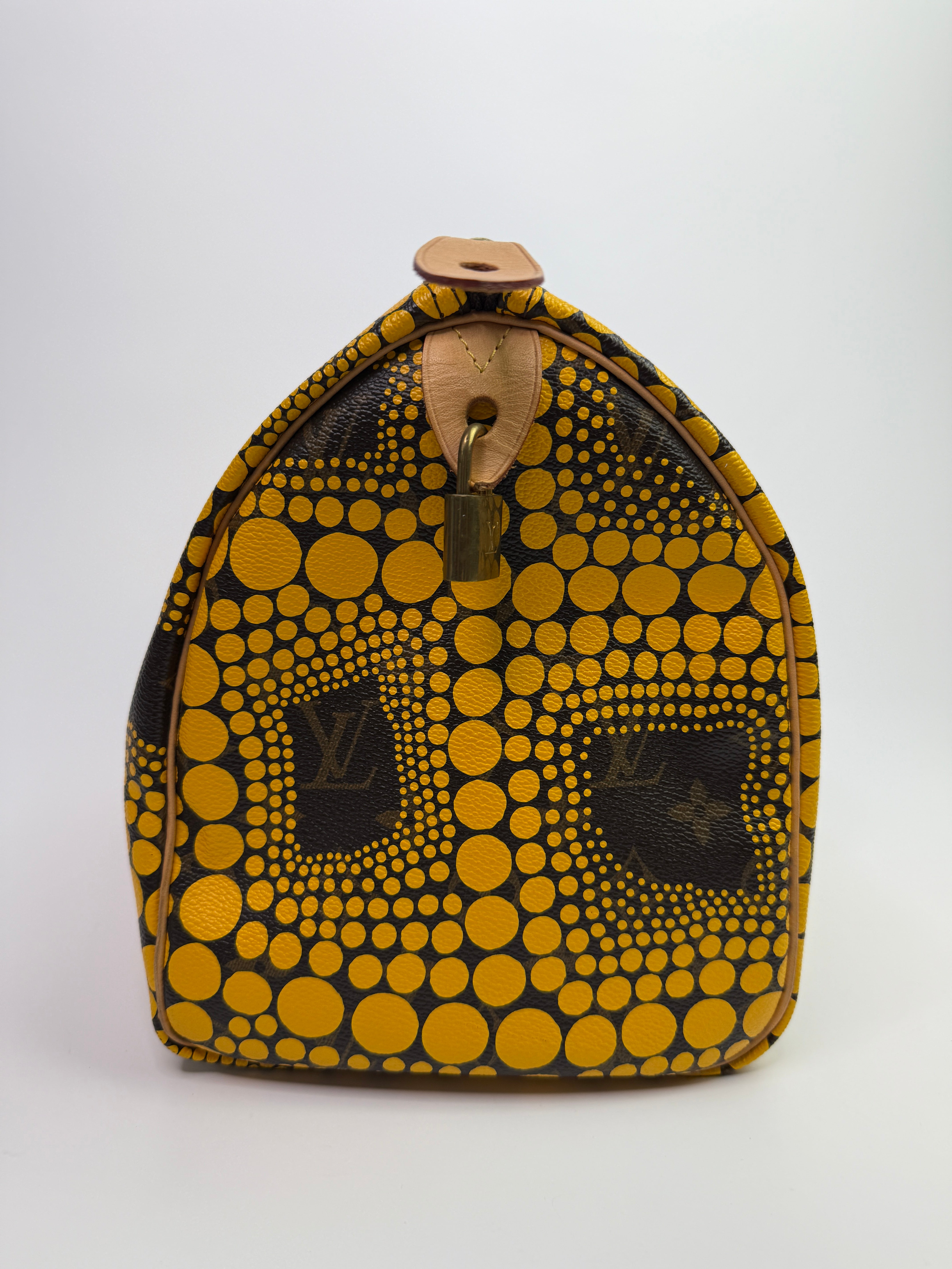 Louis Vuitton Yayio Kusama Speedy 30 Authentic and Preloved Yellow and Brown Monogram