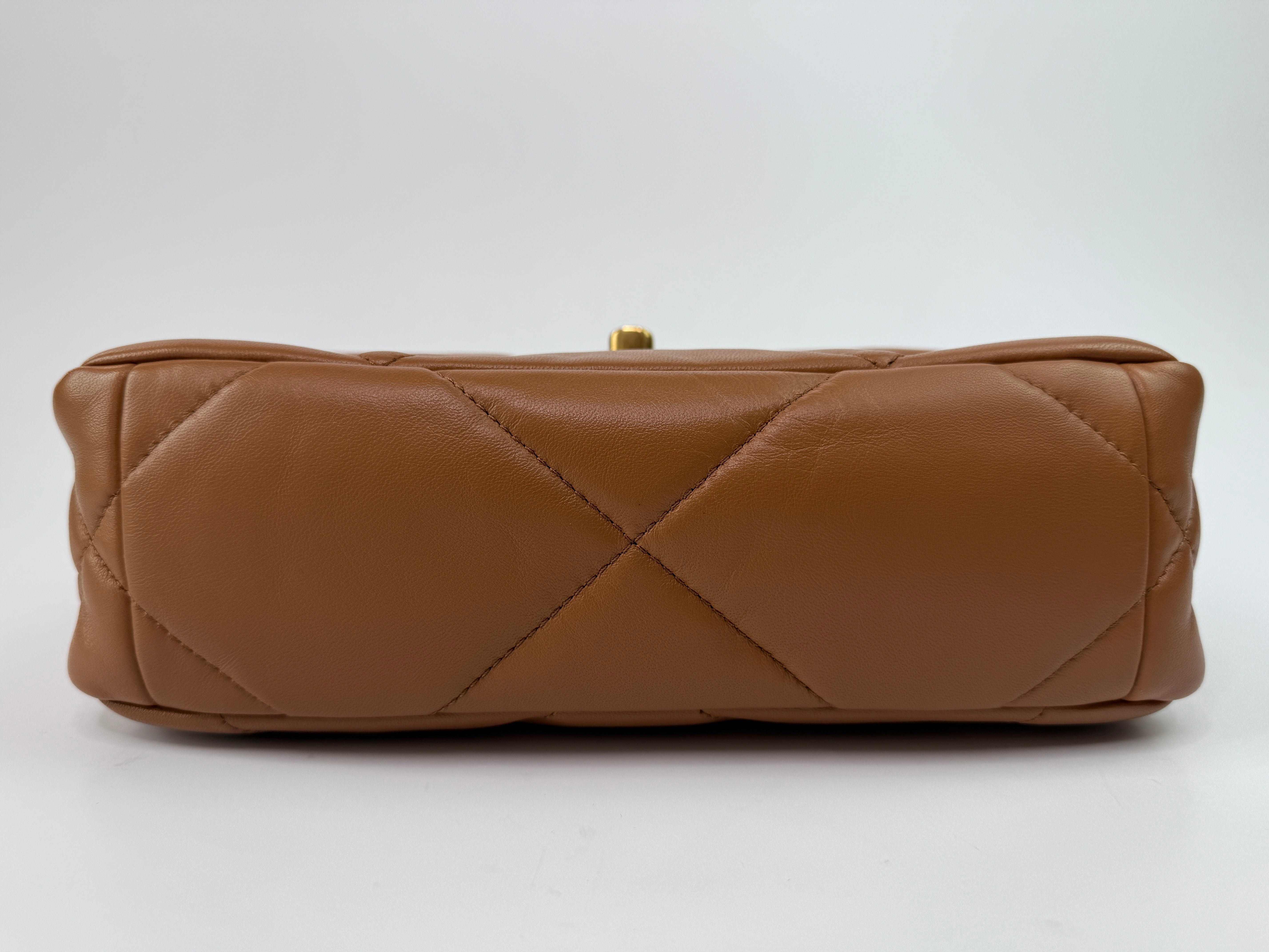 Chanel 19 Small Flap Bag In Camel Lambskin Leather