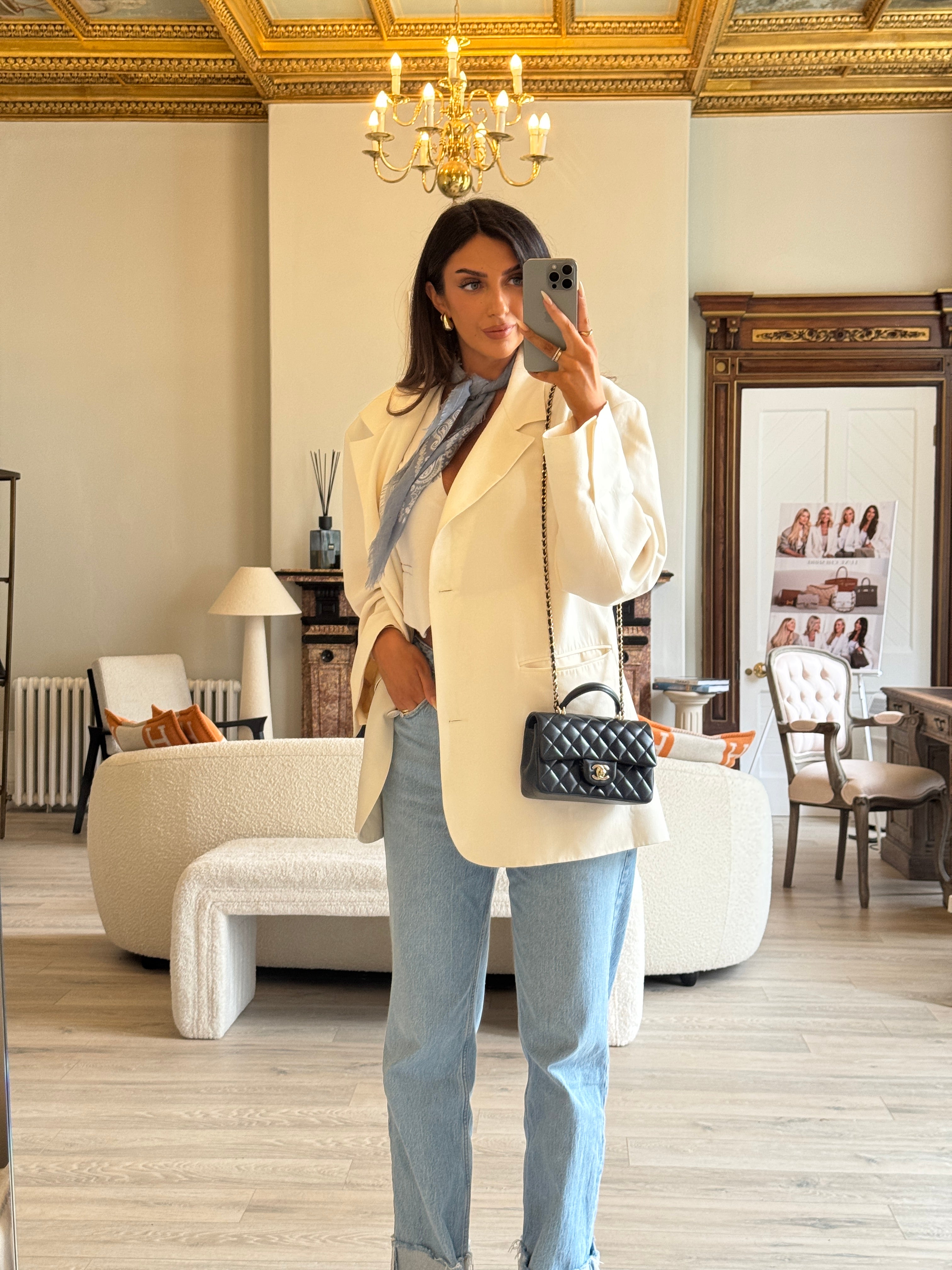 Chanel Mini Rectangle Top Handle In Black Lambskin With PGHW