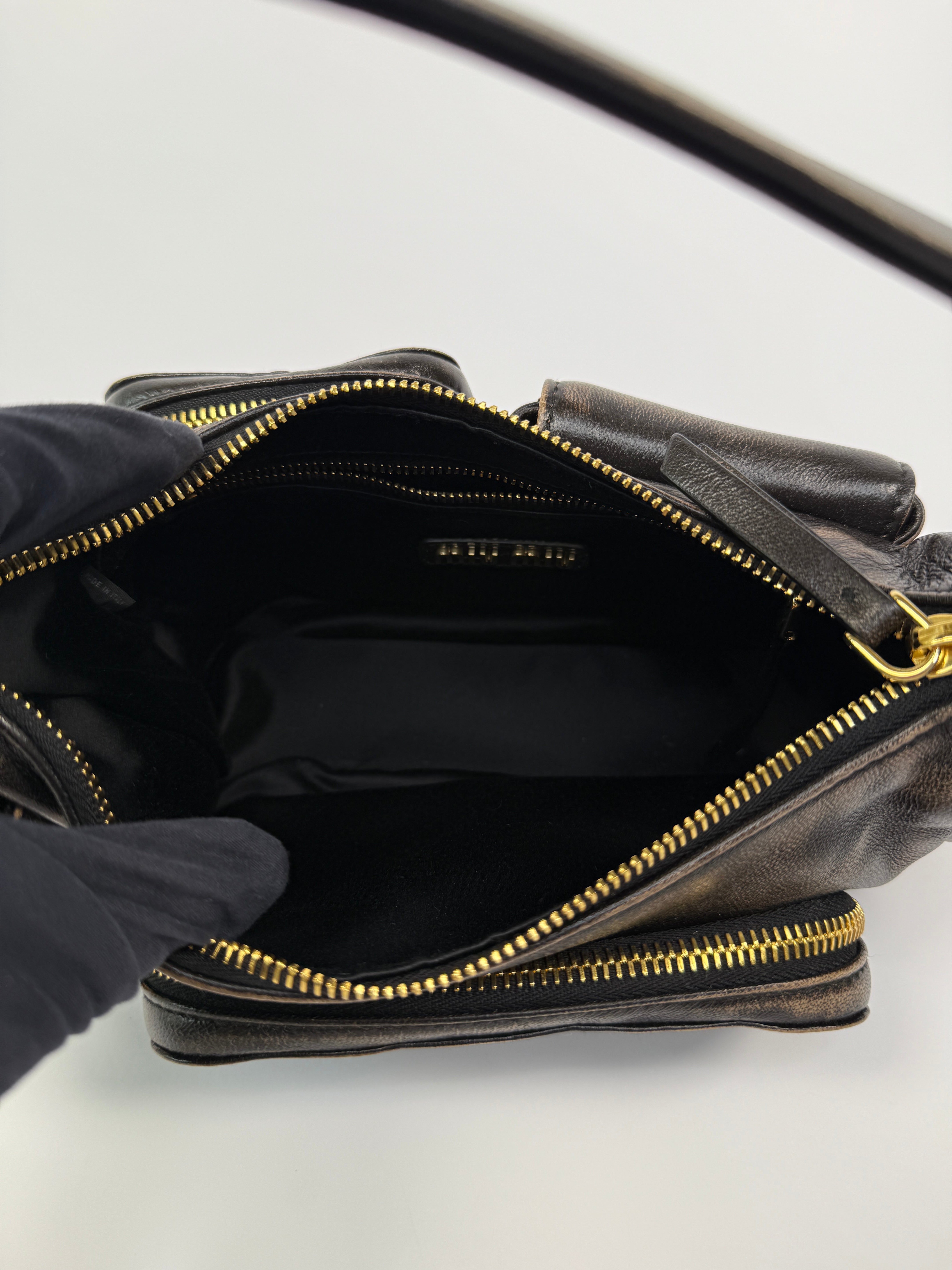 Miu Miu Pocket Nappa Leather Bag Brown Leather In Excellent preloved condition. 100% Authenticity guarantee