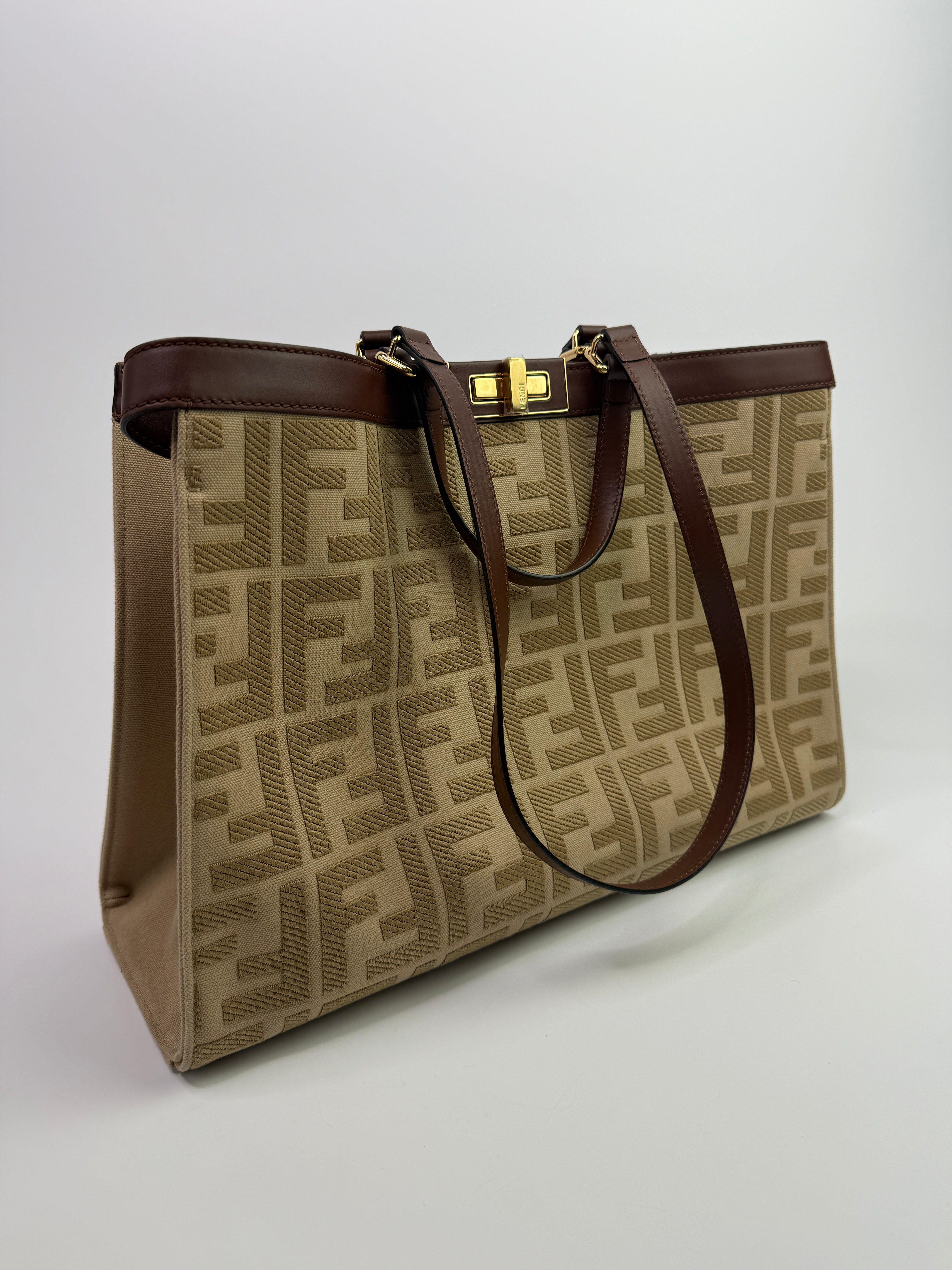 Fendi FF Embroidered Medium Peekaboo X-Tote