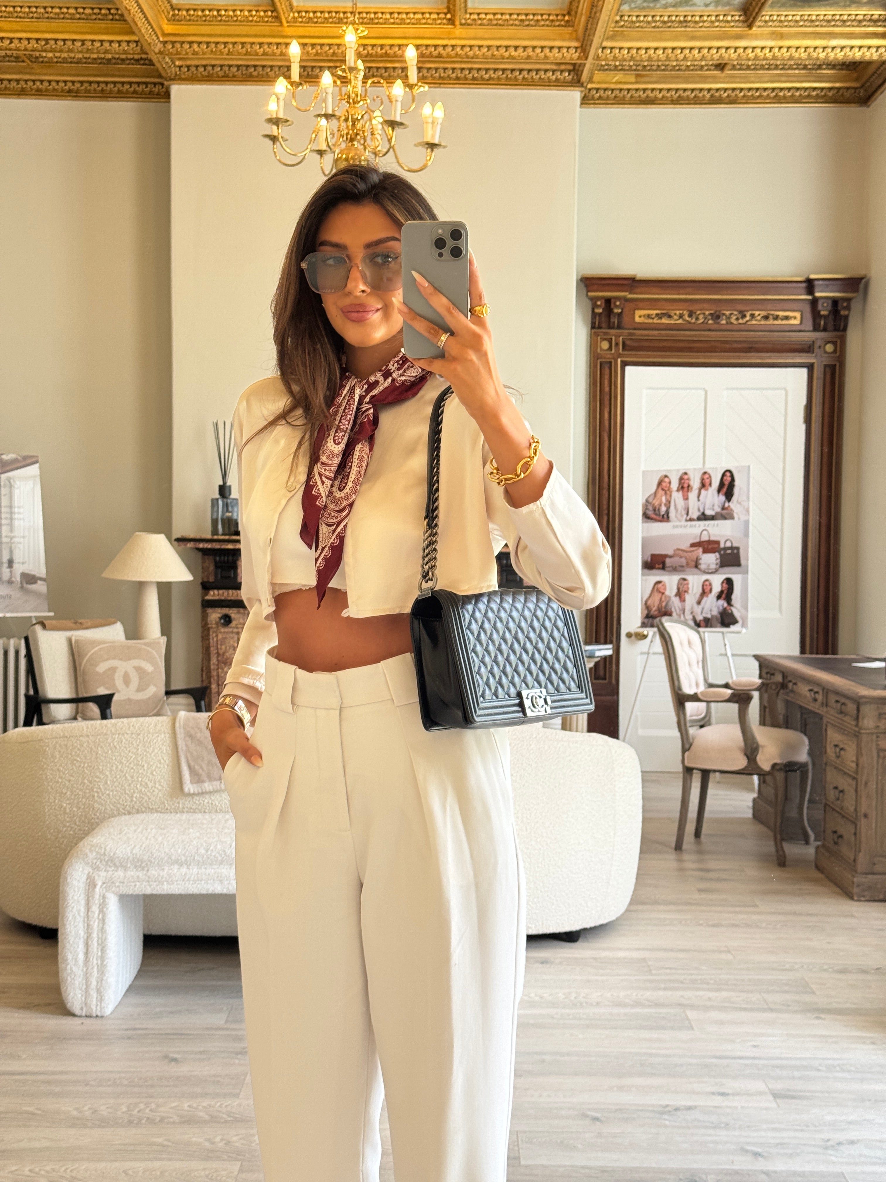 Chanel Boy Bag Large In Black Caviar Leather RHW