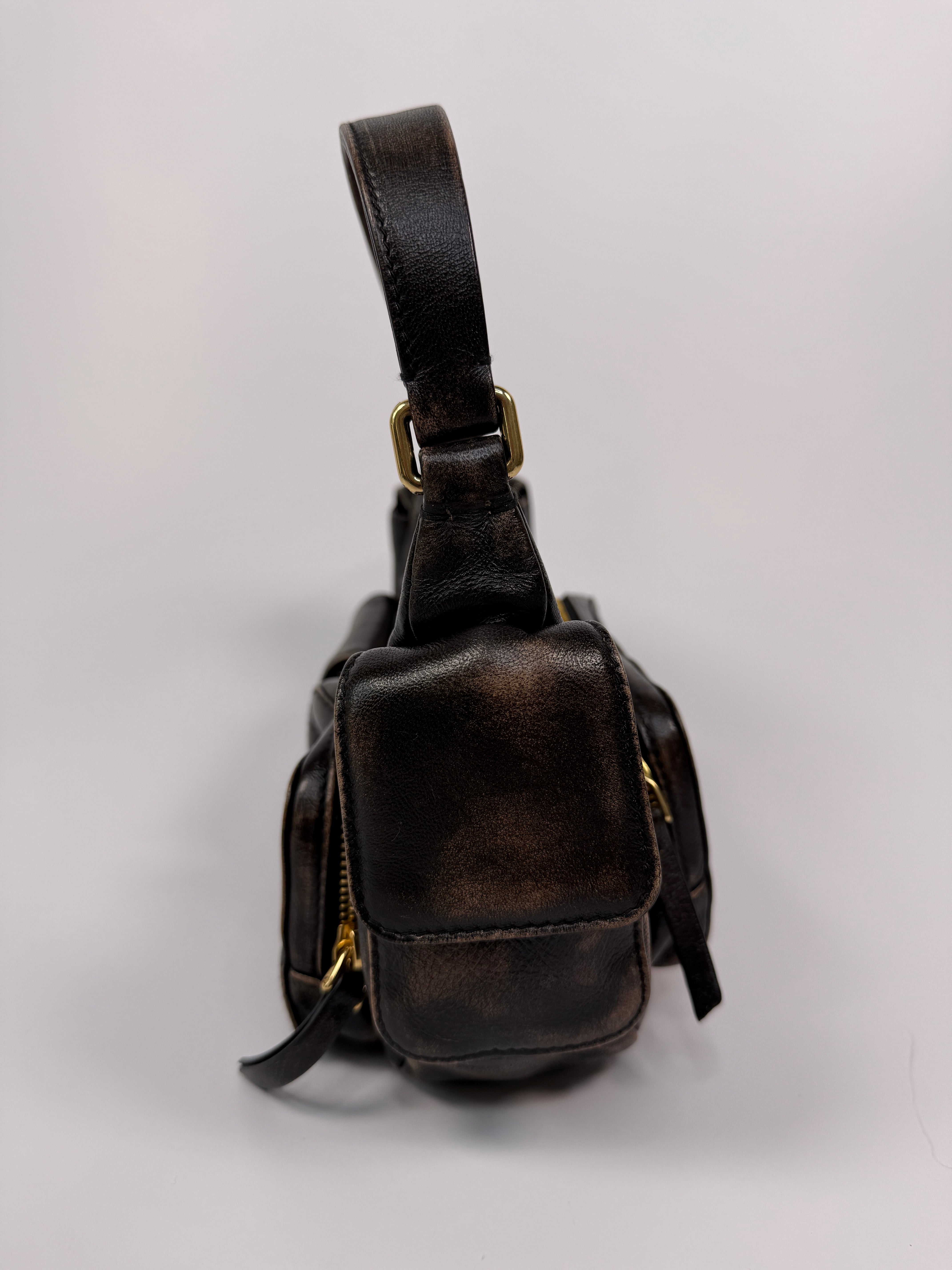 Miu Miu Pocket Nappa Leather Bag Brown Leather In Excellent preloved condition. 100% Authenticity guarantee