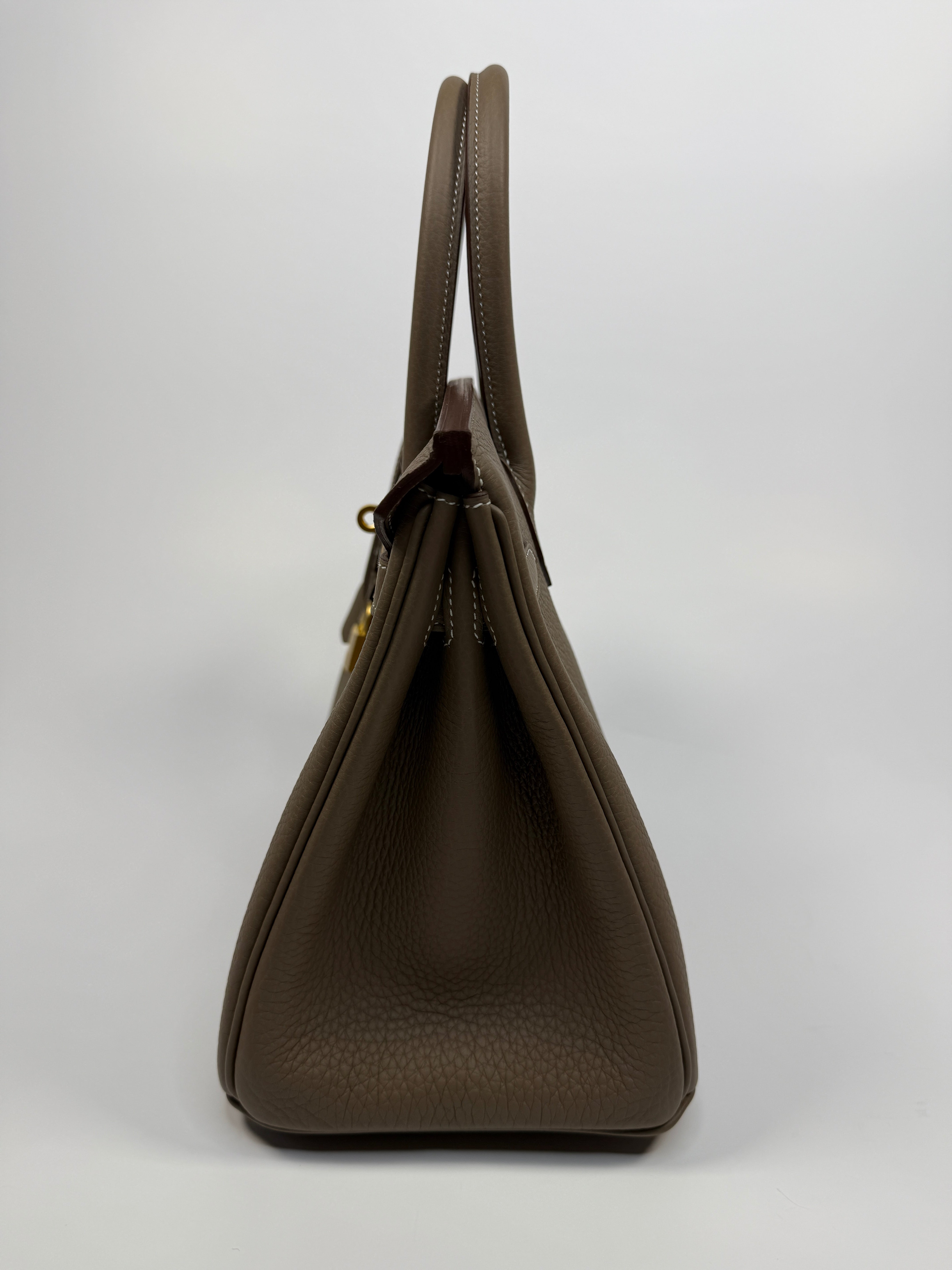 Authentic Pre Loved Hermès Birkin 30 In Etoupe Togo Leather With Brushed GHW New & Unused