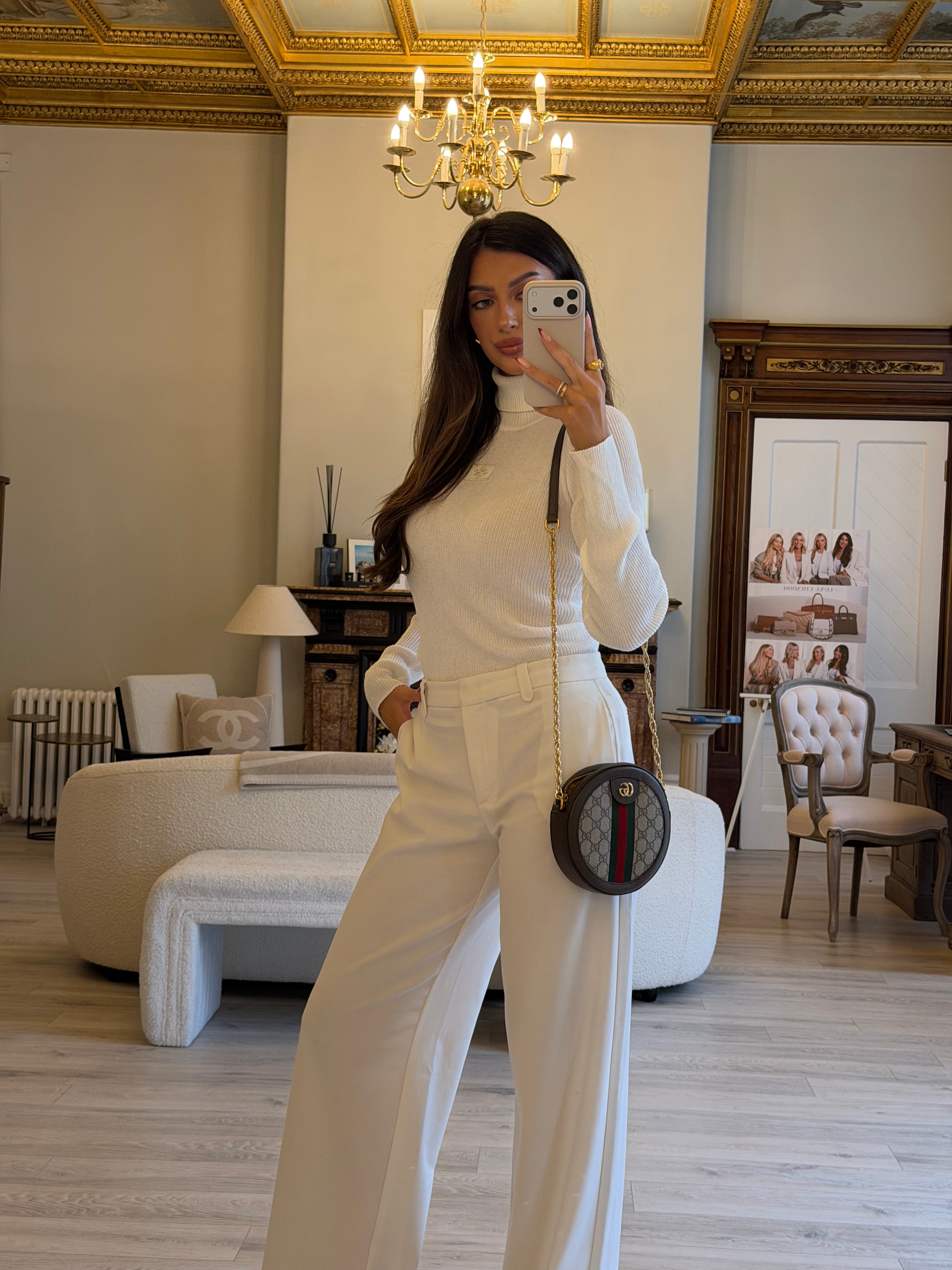 Gucci Mini GG Supreme Round Ophidia Bag