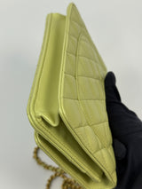 Chanel Wallet On Chain In Green Lambskin With GHW