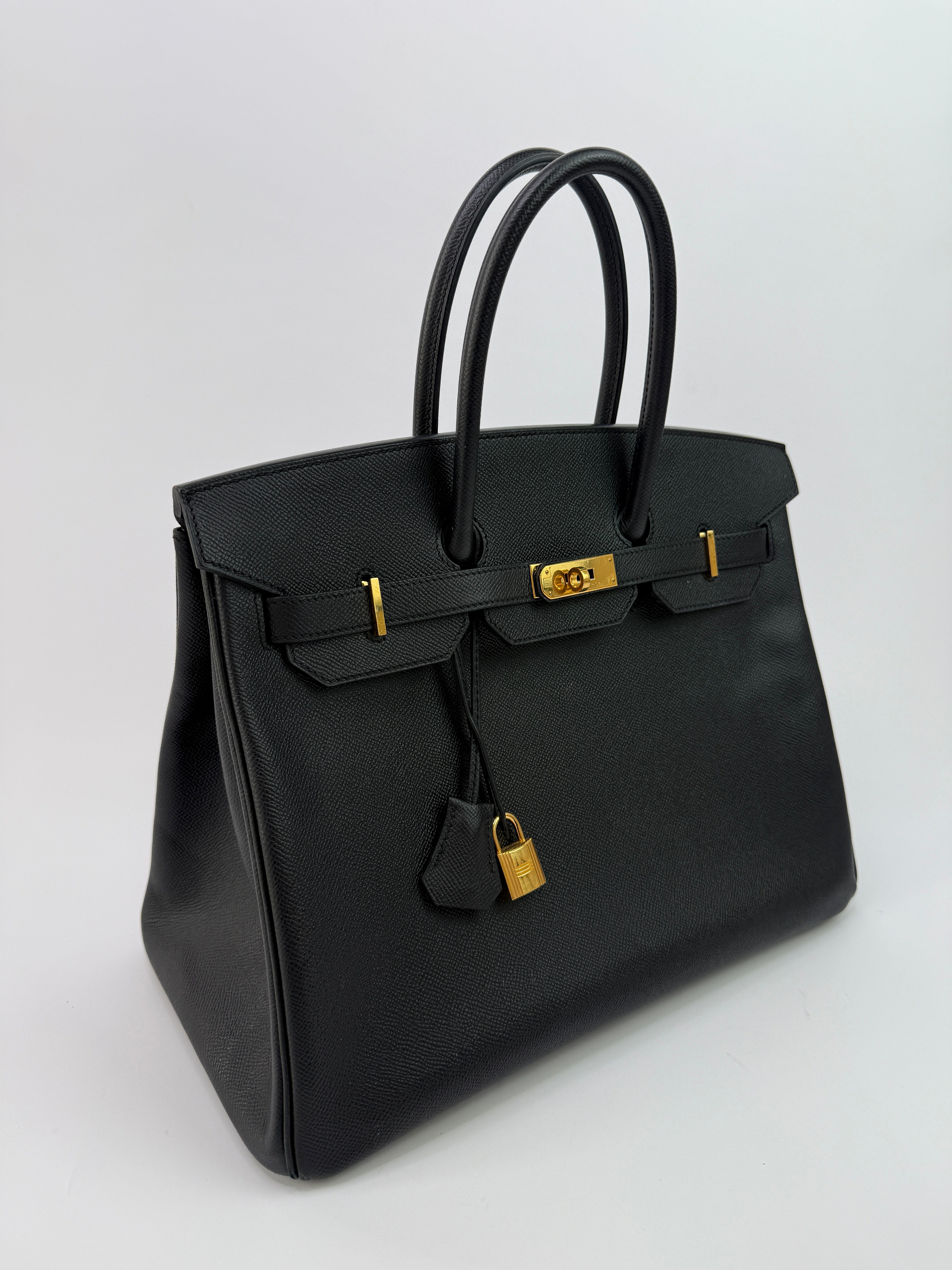 Authentic Pre Loved Hermès Birkin 35 Black Epsom Leather Gold Hardware Excellent Condition