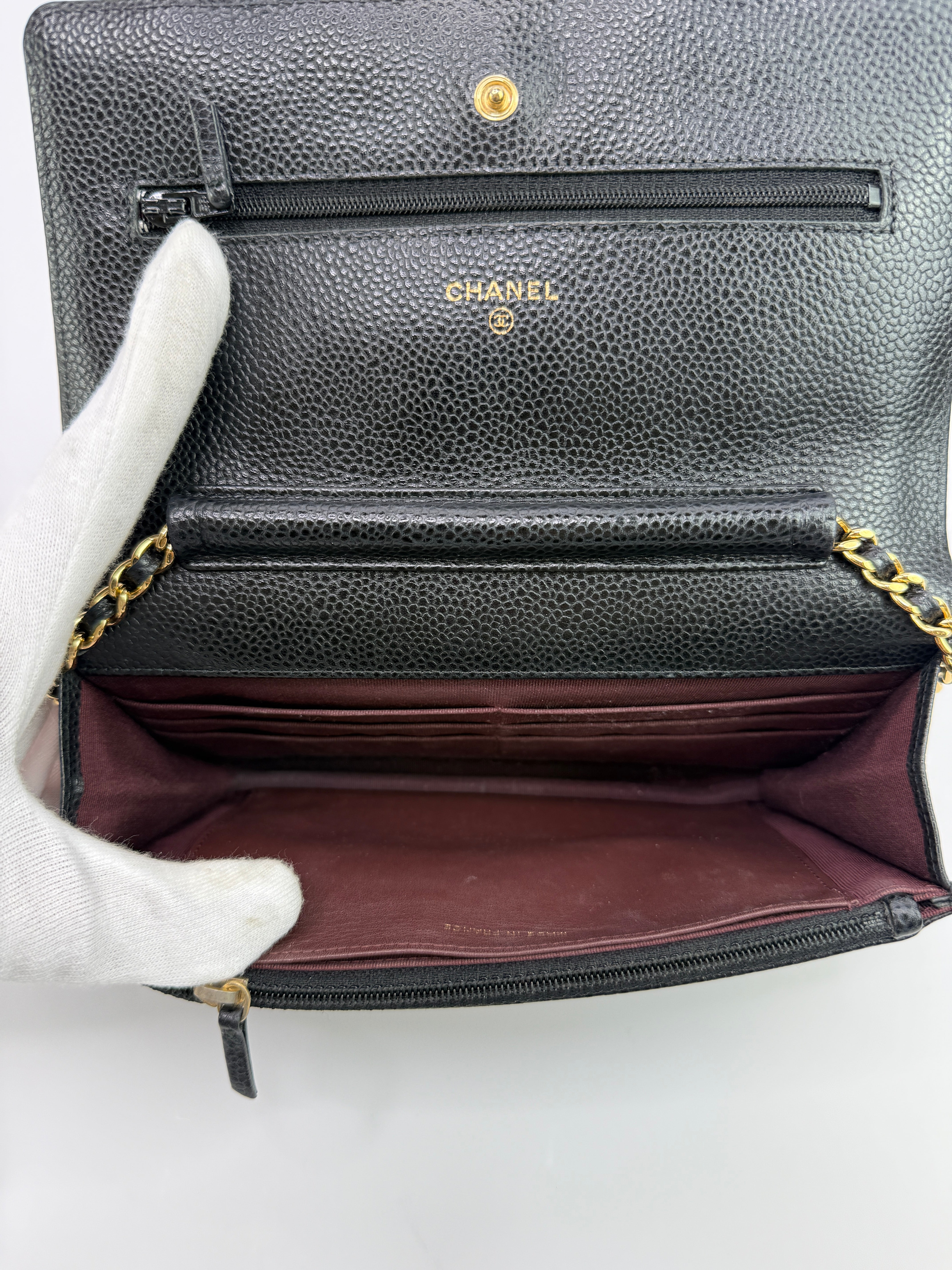 Chanel Wallet On Chain Black Caviar Leather With GHW