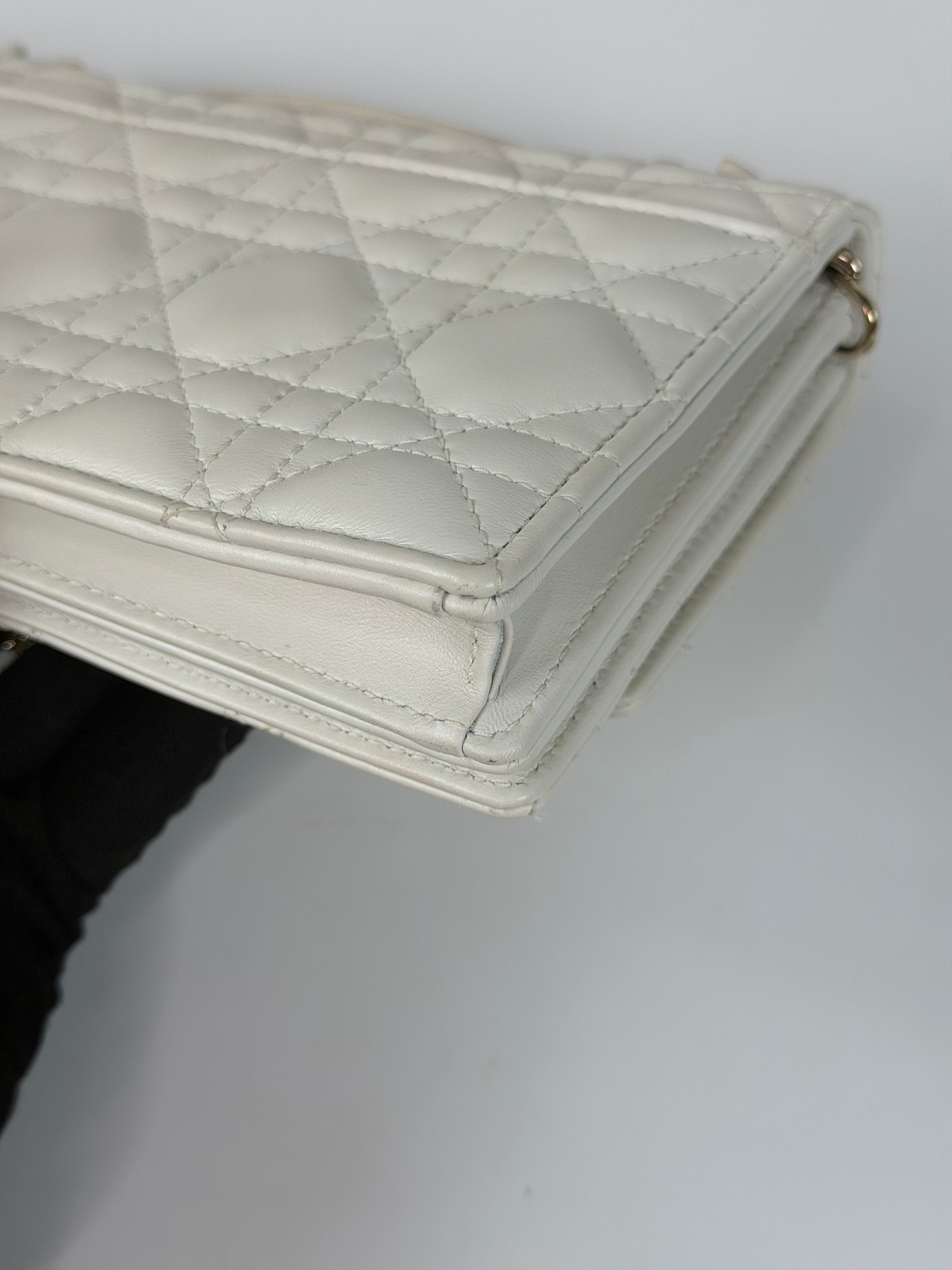 Christian Dior My Dior Top Handle In Latte Cannage Lambskin With Pale Gold Hardware 100% authentic and preloved in excellent condition