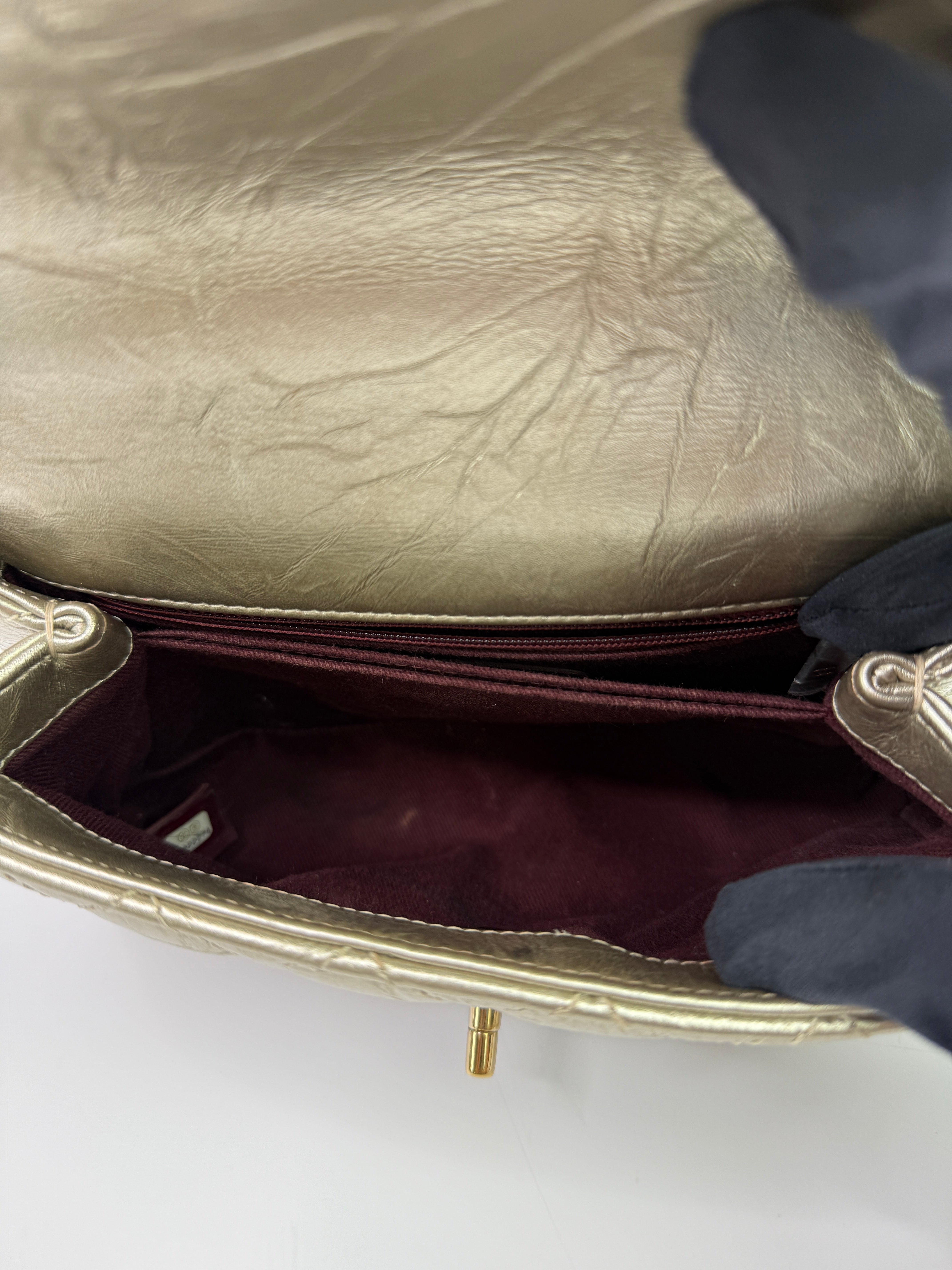 Chanel Small Coco In Gold Crumpled Calfskin With Gold Hardware
Pre Loved & Authentic