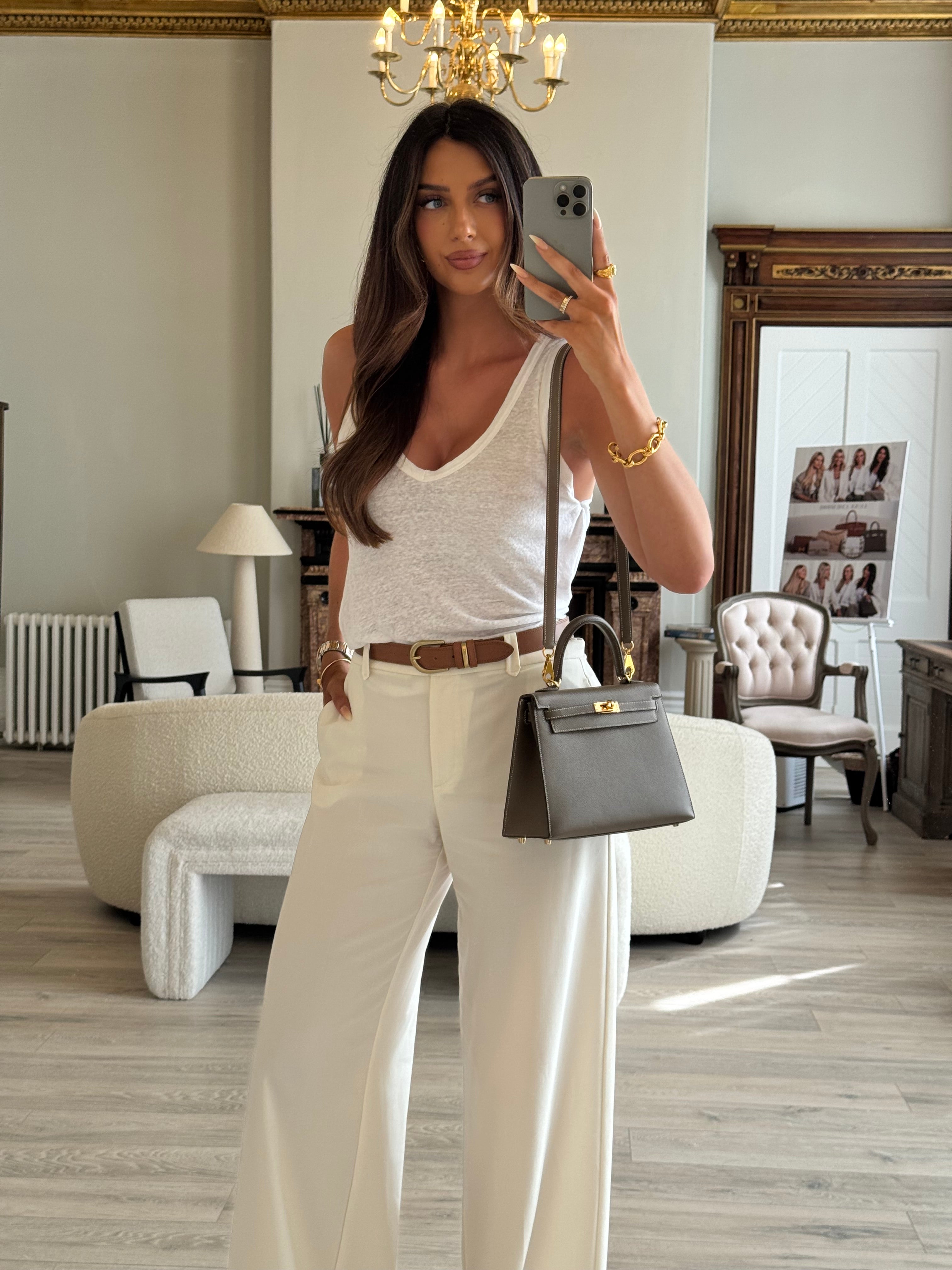 Authentic Pre Loved Hermès Kelly 25 Sellier In Etoupe Epsom Leather With Gold Hardware Excellent Condition