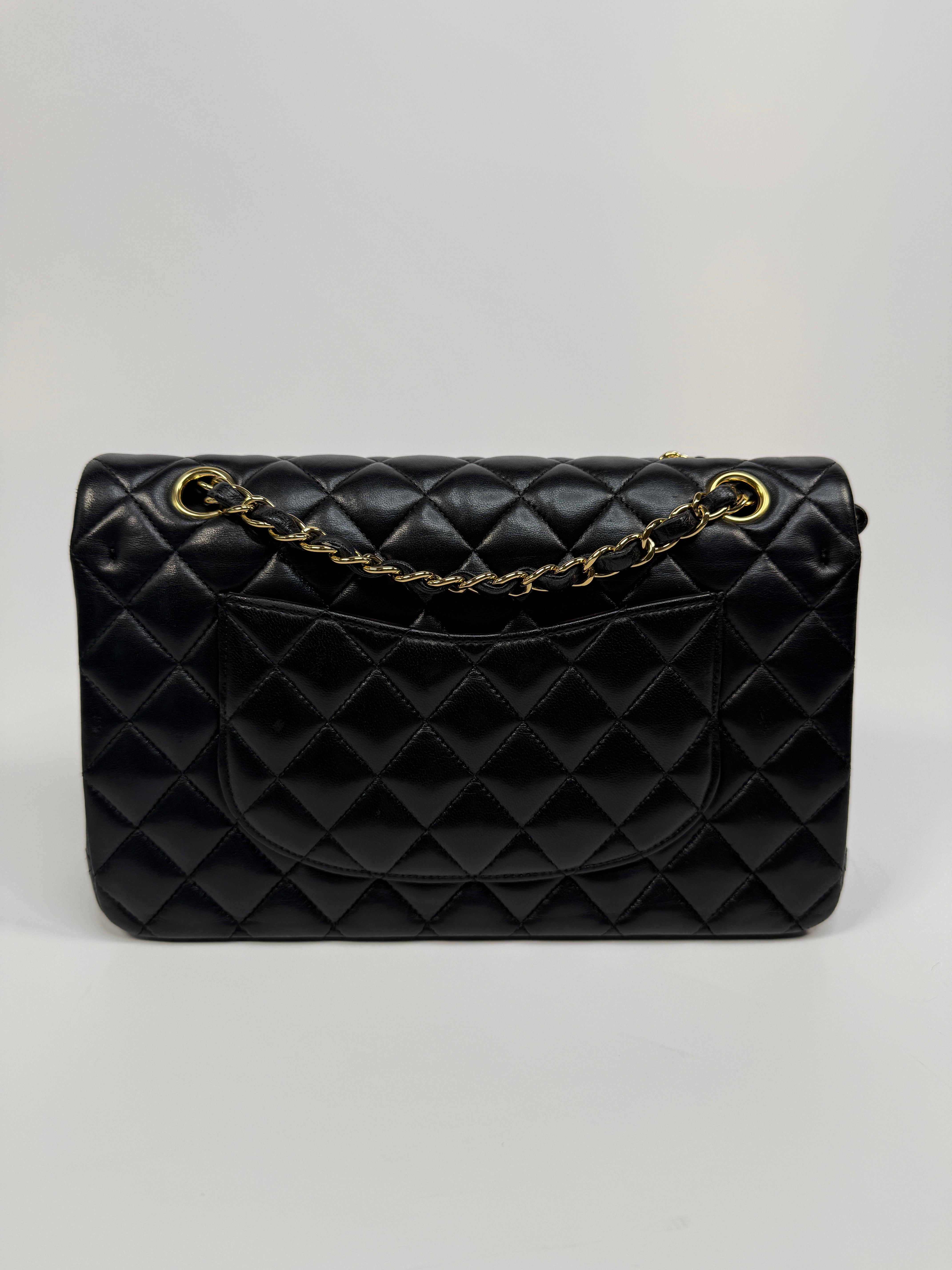 Chanel Medium Classic Double Flap Black Lambskin With Gold Hardware
Pre Loved & Authentic