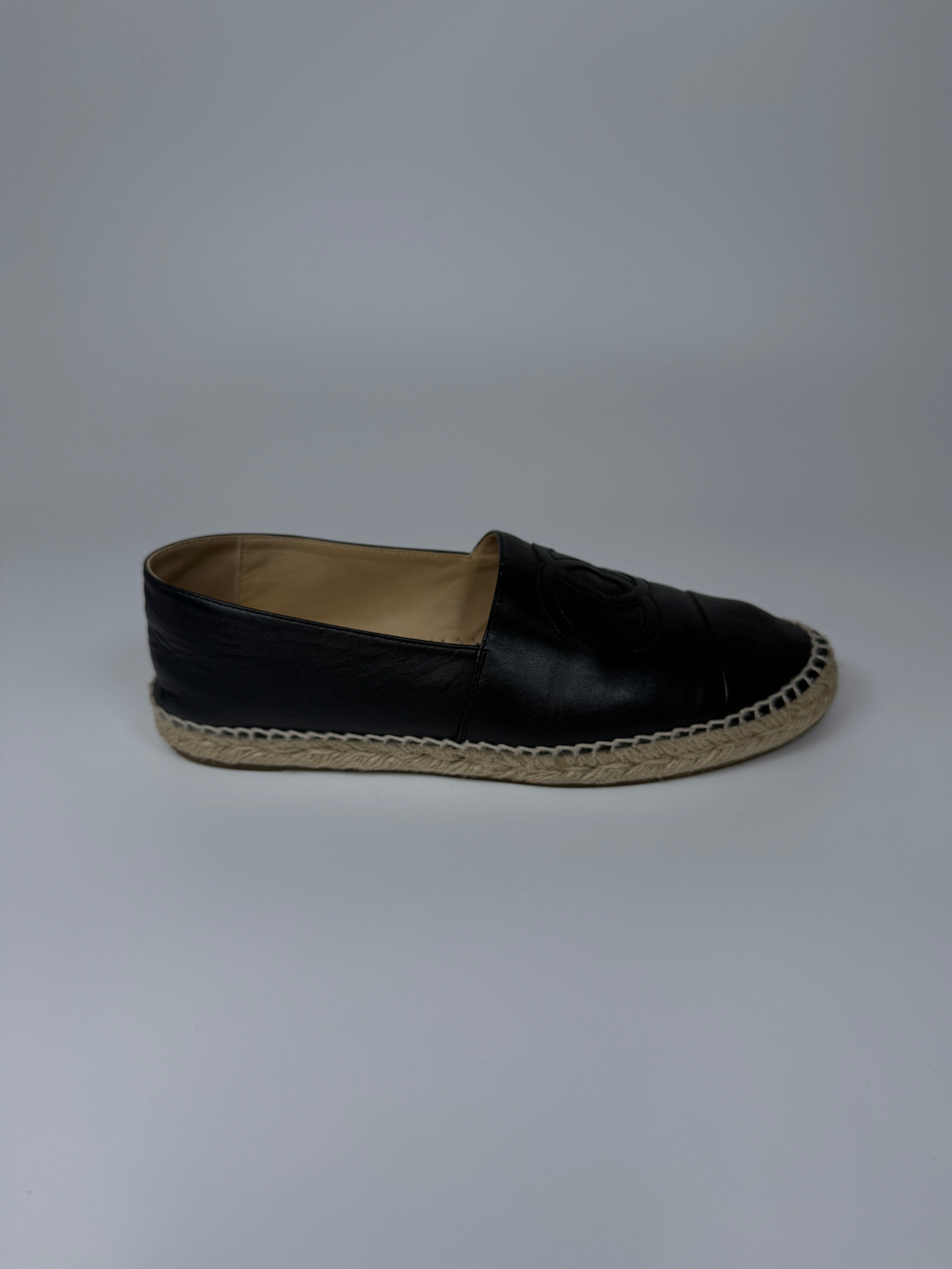Chanel Black Espadrilles (Size 40/UK7) Authentic and preloved Excellent Condition. 100% Authenticity Guarantee