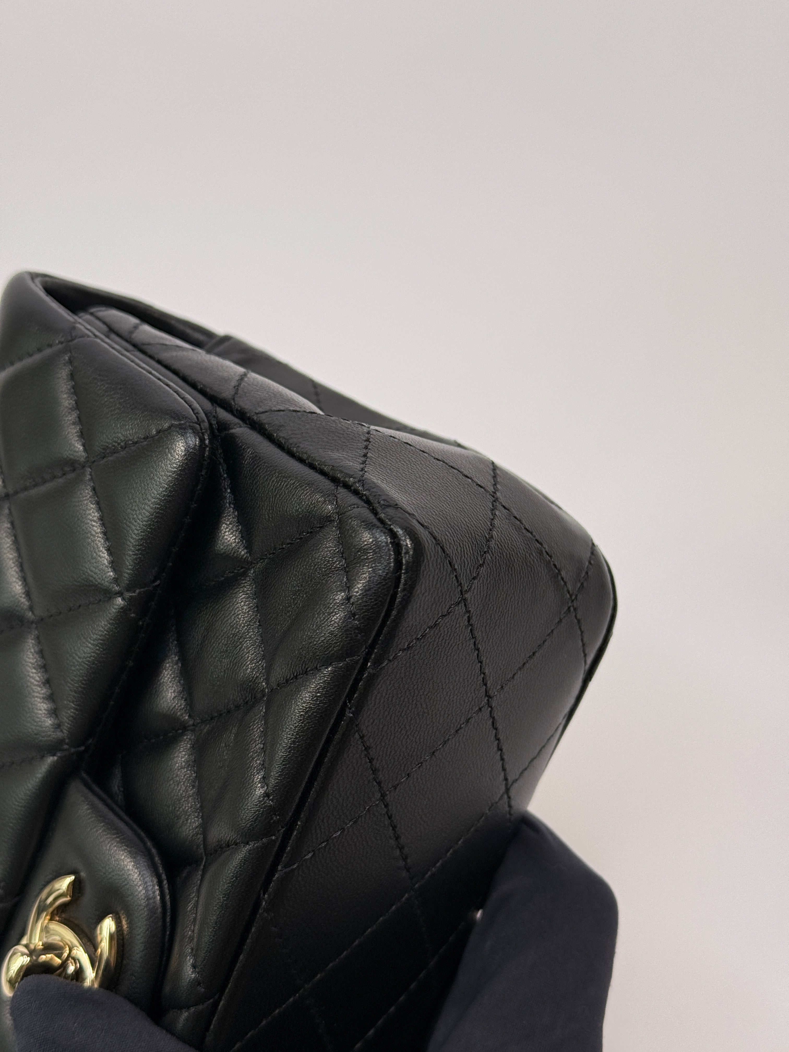 Chanel Mini Rectangle In Black Lambskin Leather With PGHW