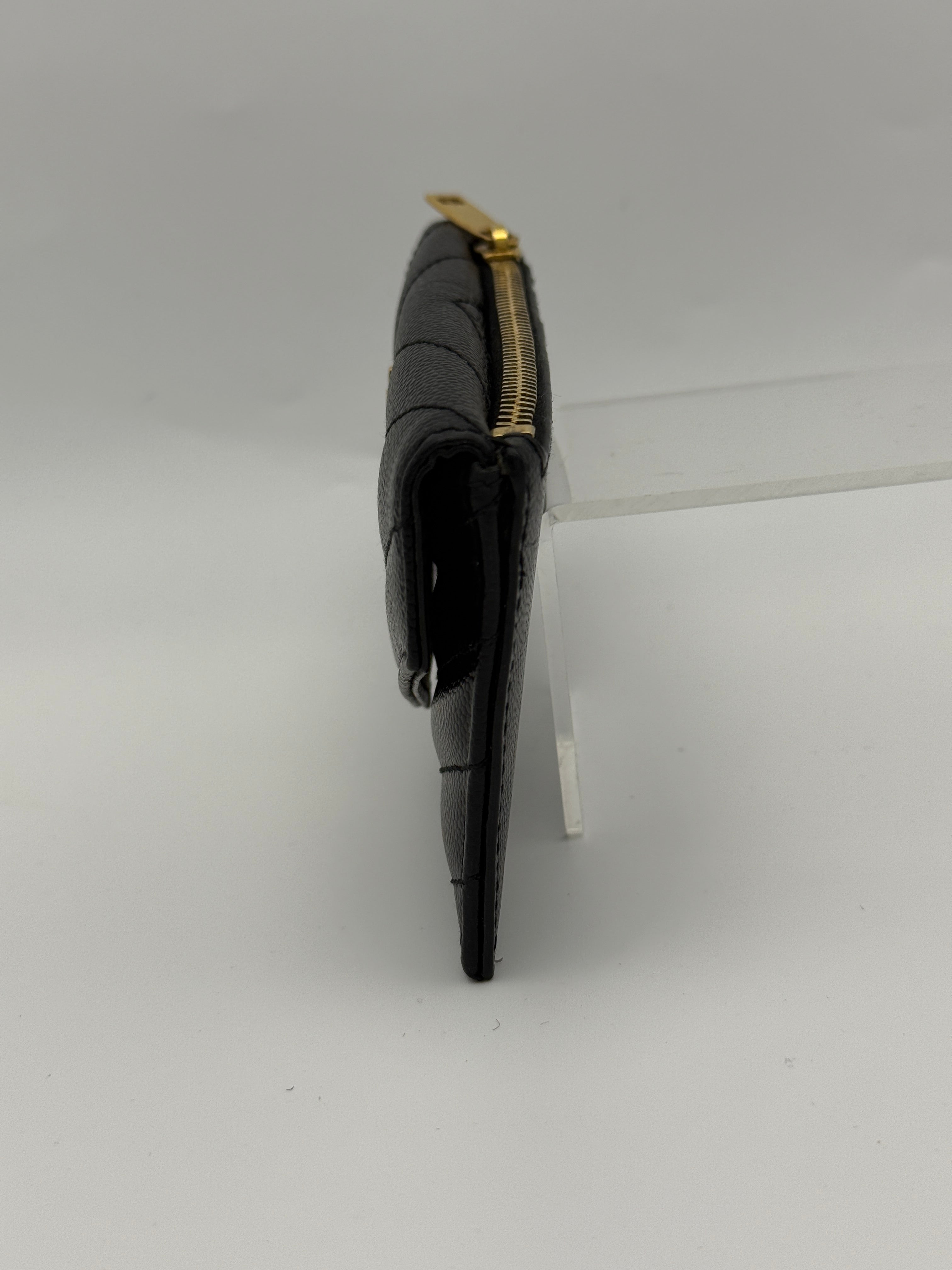 Saint Laurent Monogram Fragments Metalassé Card Holder Black Leather Gold Hardware. Authentic and preloved. Excellent Condition. 100% Authenticity guarantee
