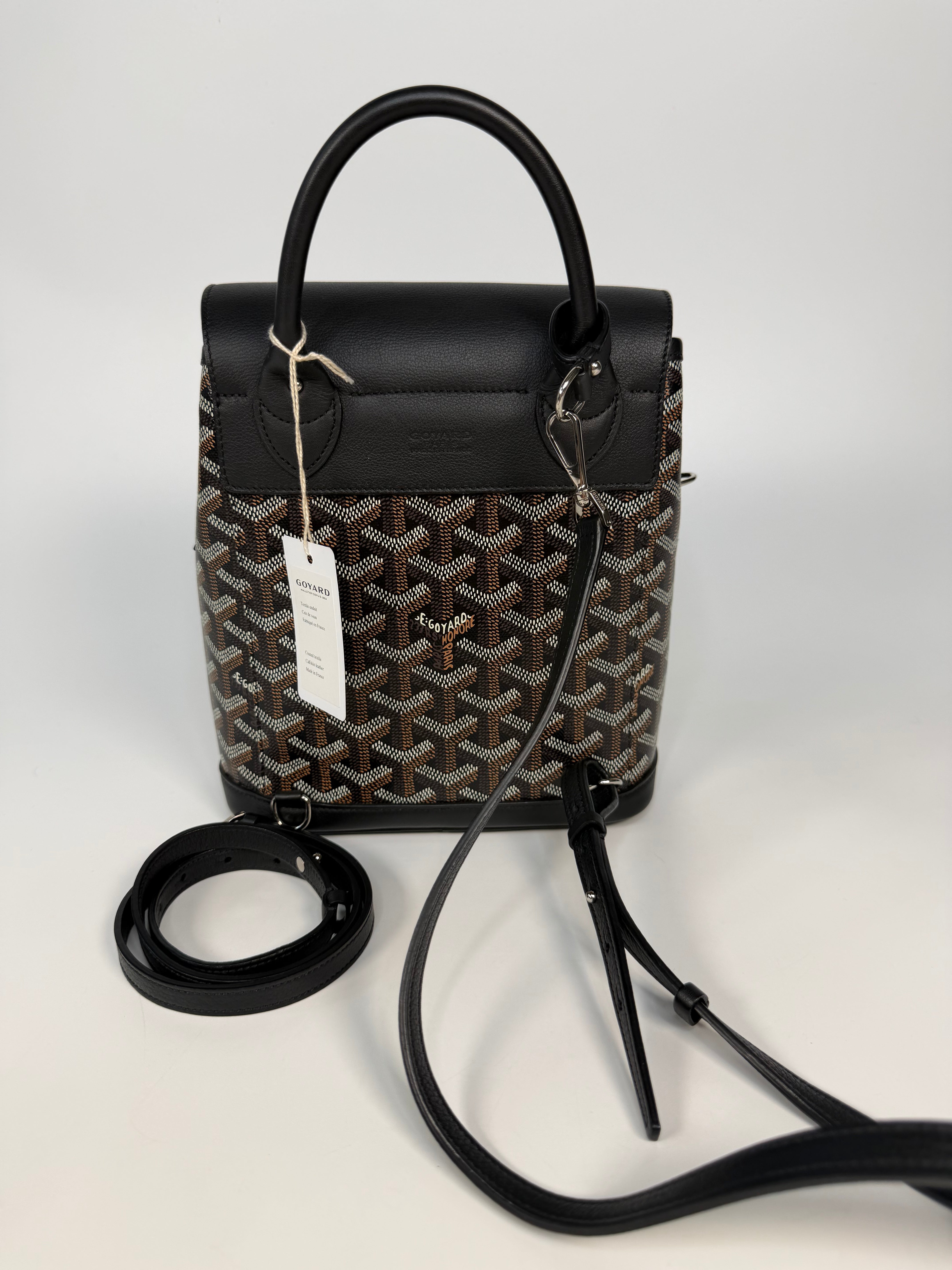 Goyard Mini Alpin Black Canvas, excellent condition pre loved condition. Verified by Luxe Cheshire. Insured next day delivery
