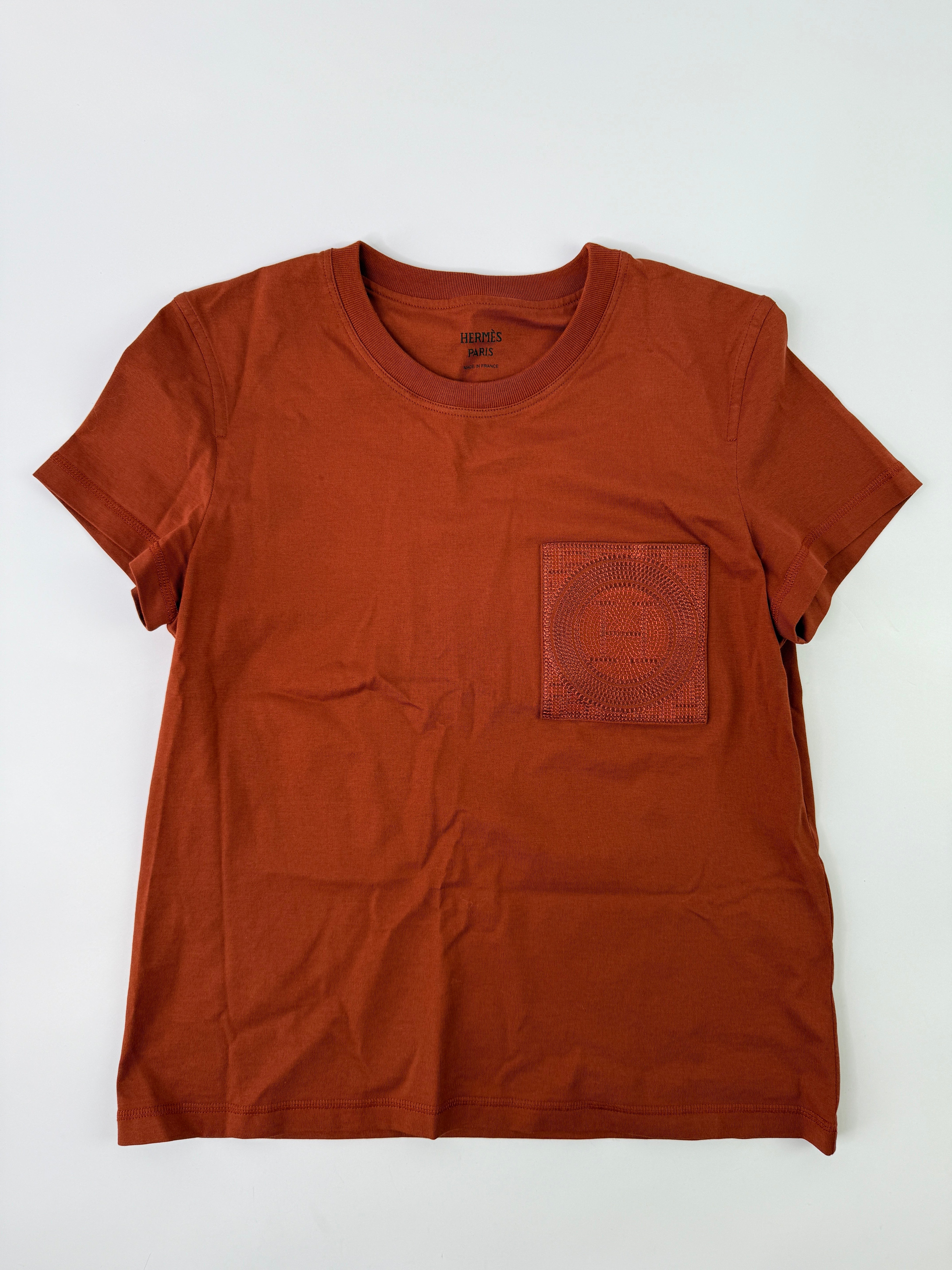 Hermès Embroidered Pocket T-Shirt (Size 36/UK8)