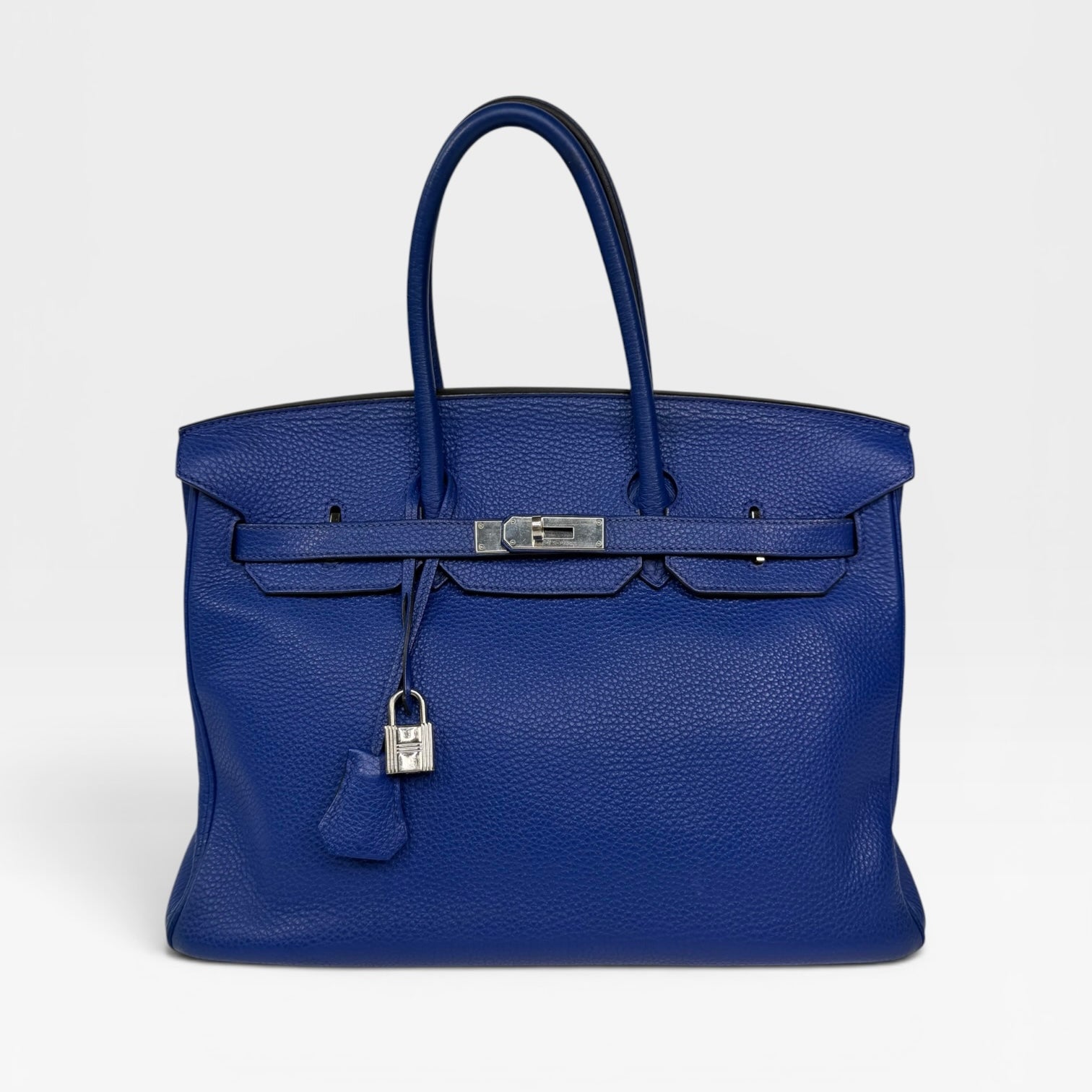 Hermès Birkin 35 Electric Bleu Togo Leather With Palladium Hardware. Authentic and preloved in very good condition.