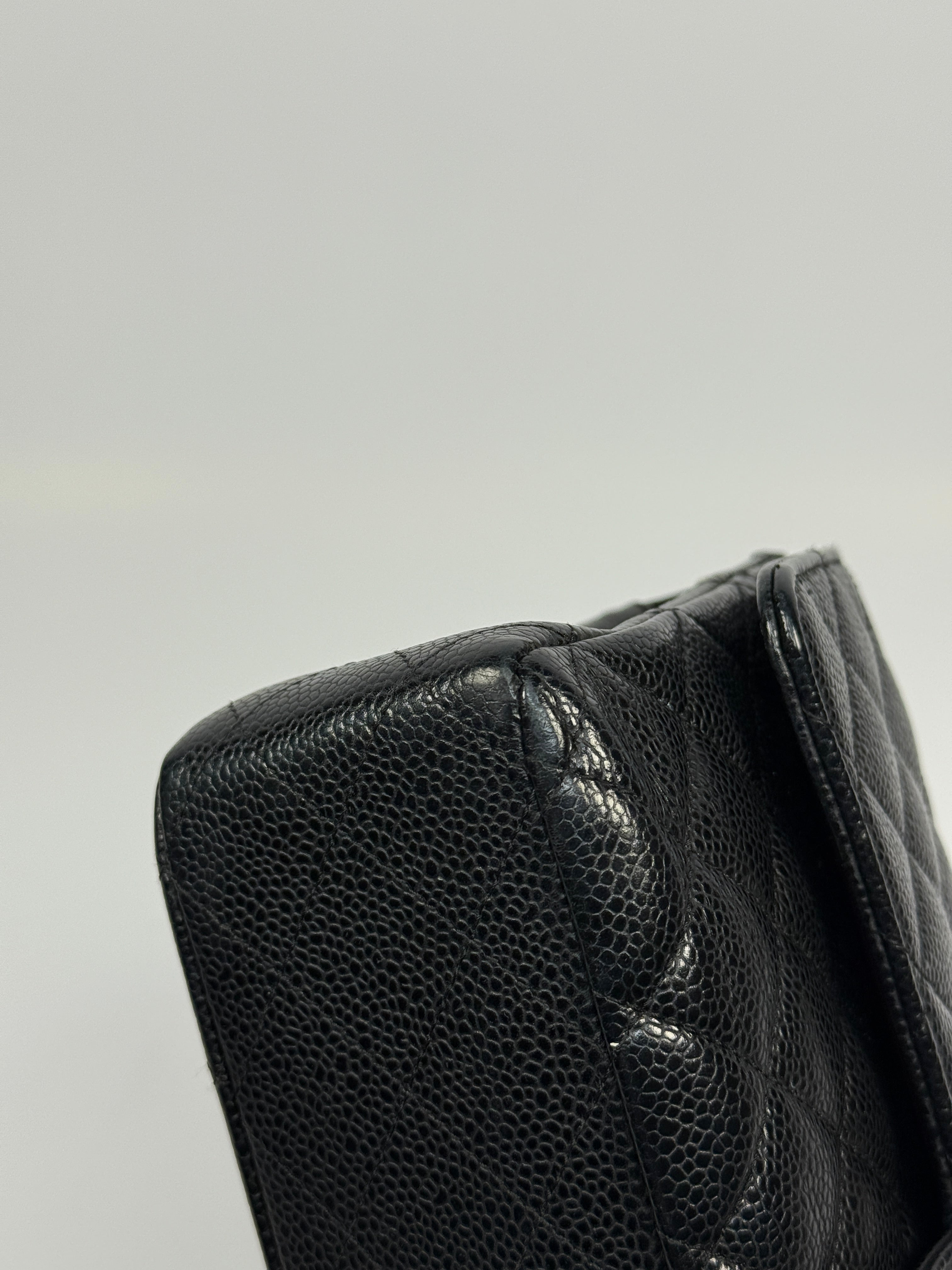 Chanel Medium Classic Double Flap Black Caviar With Gold Hardware, Authentic And Preloved In Very Good Condition