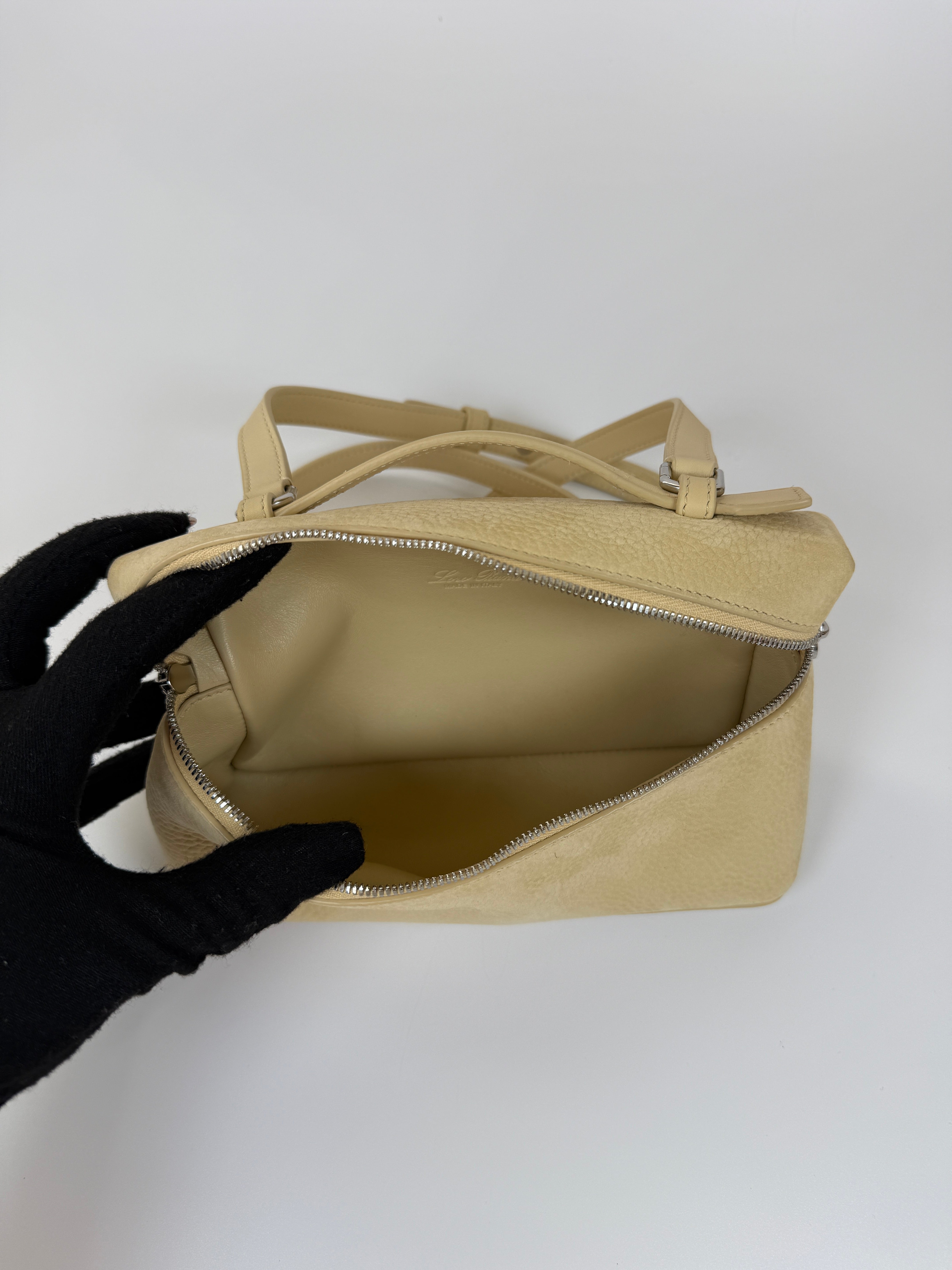 Loro Piana Extra Pocket L19 Bag In Chantilly Cream With silver hardware, Authentic and preloved. Very good condition. 100% Authenticity guarantee