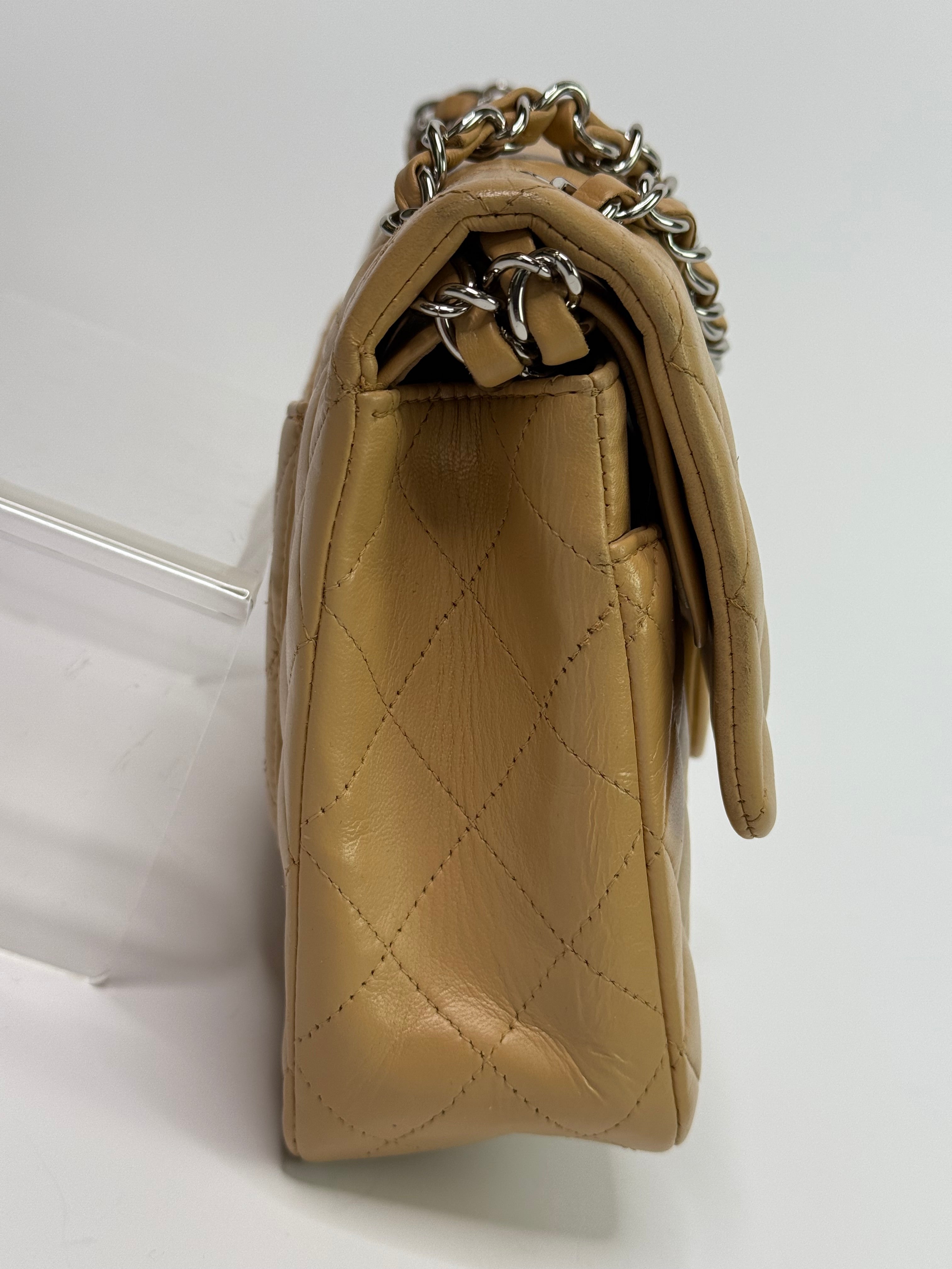 Chanel Medium Classic Double Flap Beige Lambskin With Silver Hardware
Pre Loved & Authentic