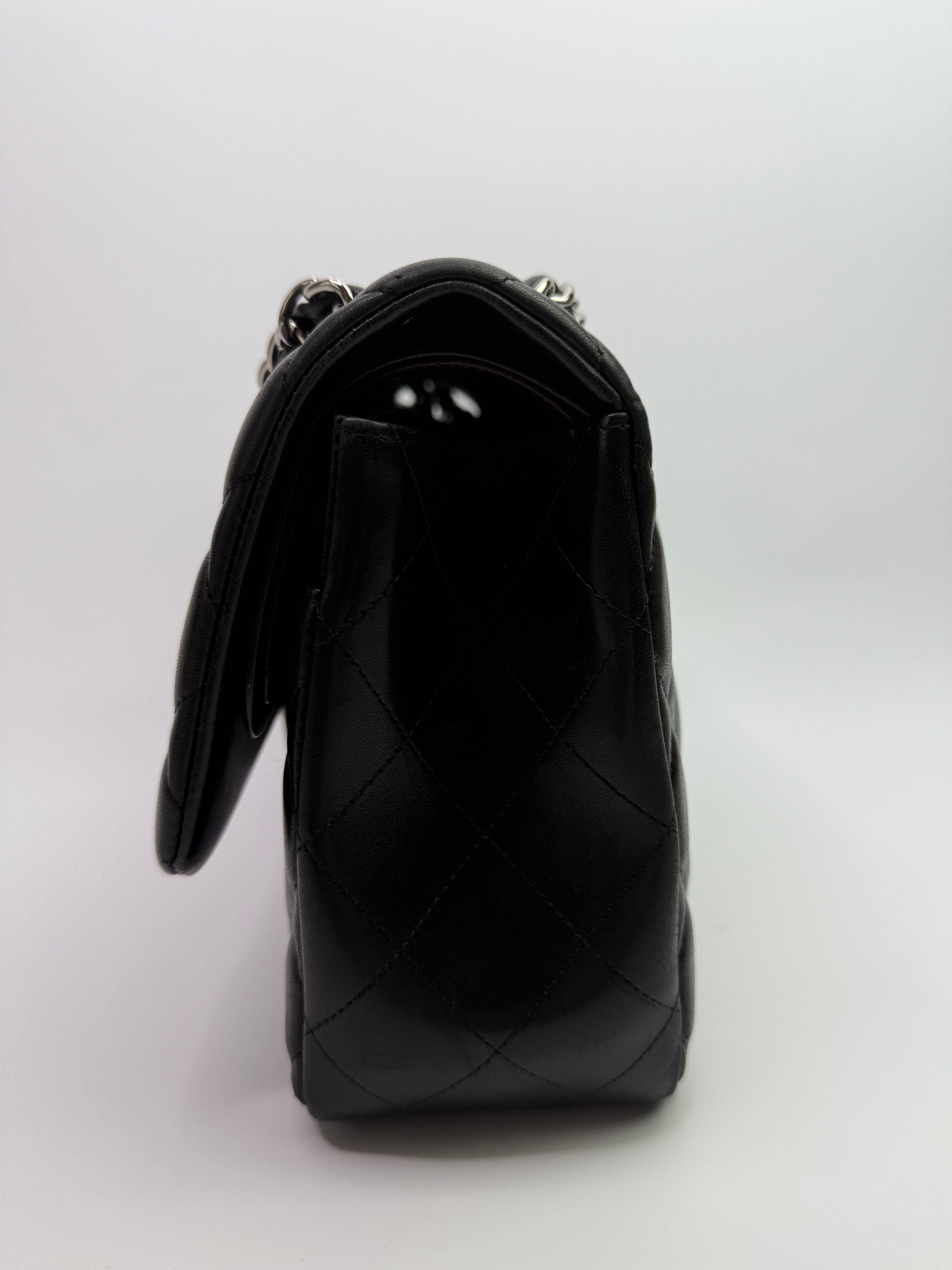 Chanel Jumbo Black Lambskin Leather With SHW