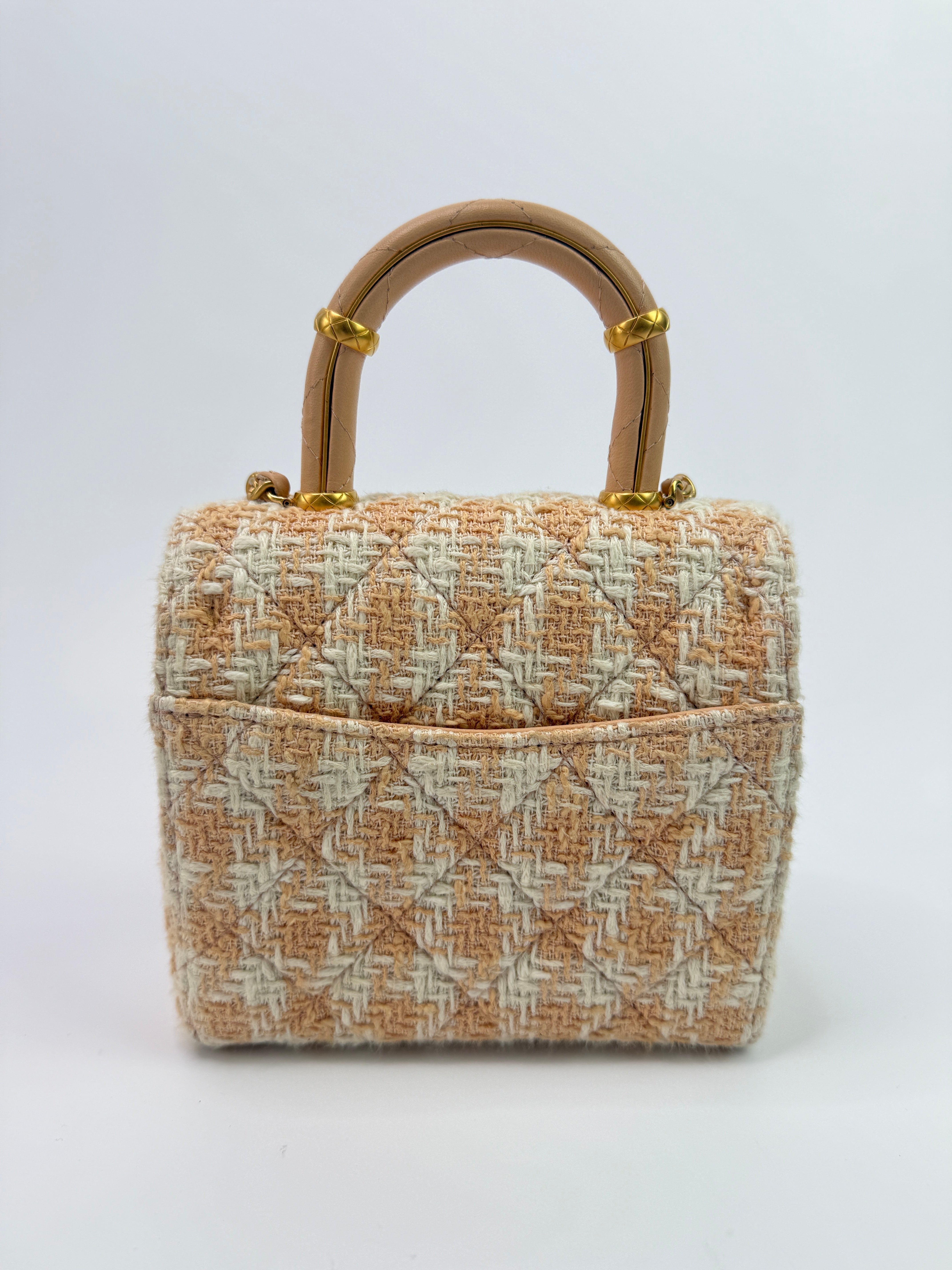 Chanel Mini Square Flap with Top Handle Antique Gold Hardware