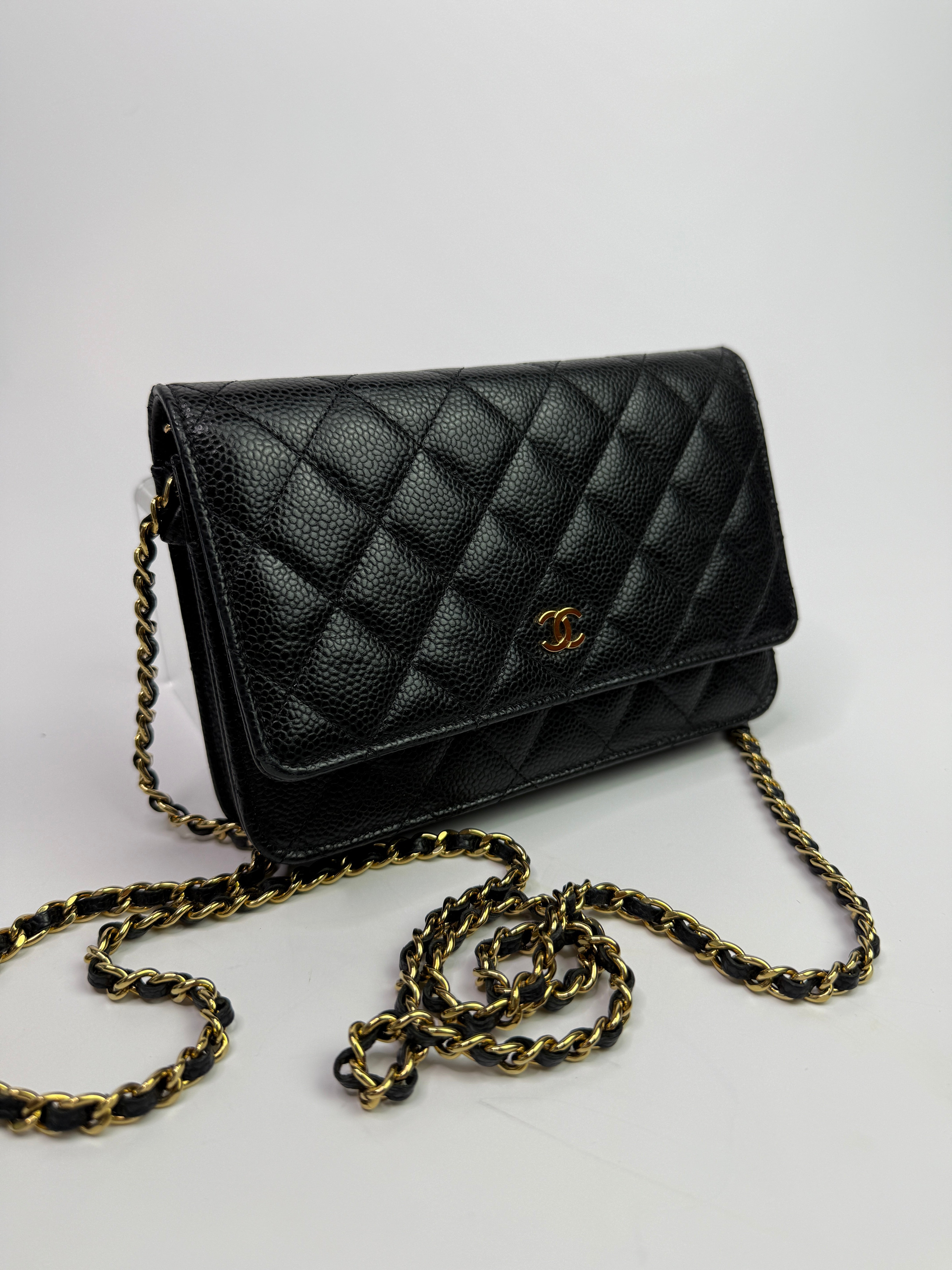 Chanel Wallet On Chain Black Caviar Leather With Gold Hardware
Pre Loved & Authentic