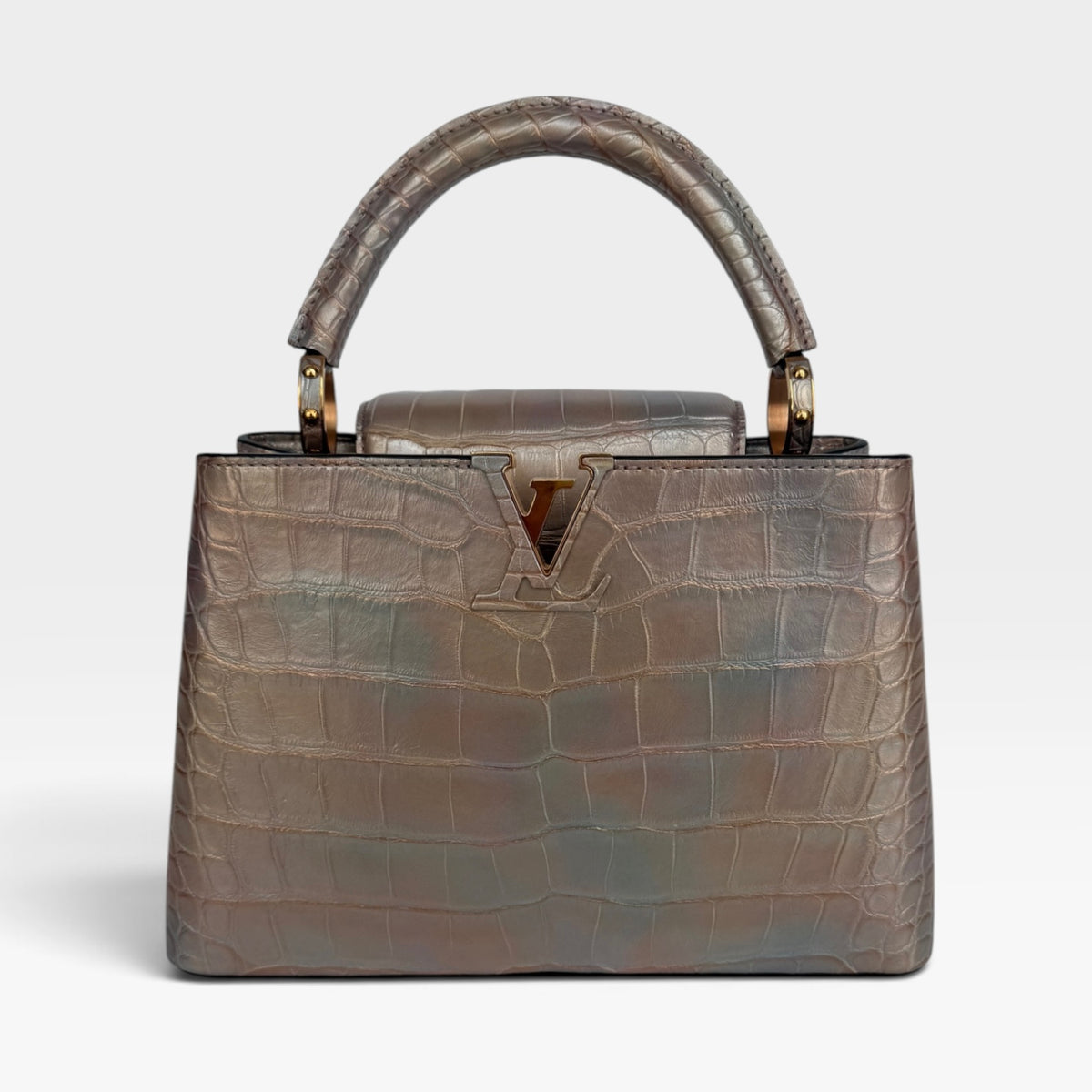 Louis Vuitton Capucines BB in Iridescent Metallic Alligator with Gold Hardware