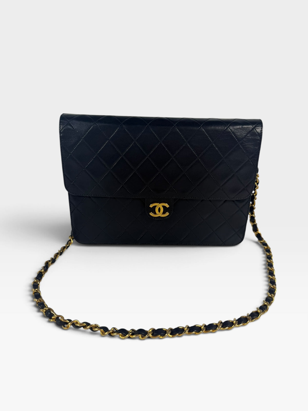Chanel Vintage Flap Bag In Lambskin With 24kt Gold Hardware 100% authentic and preloved in excellent condition