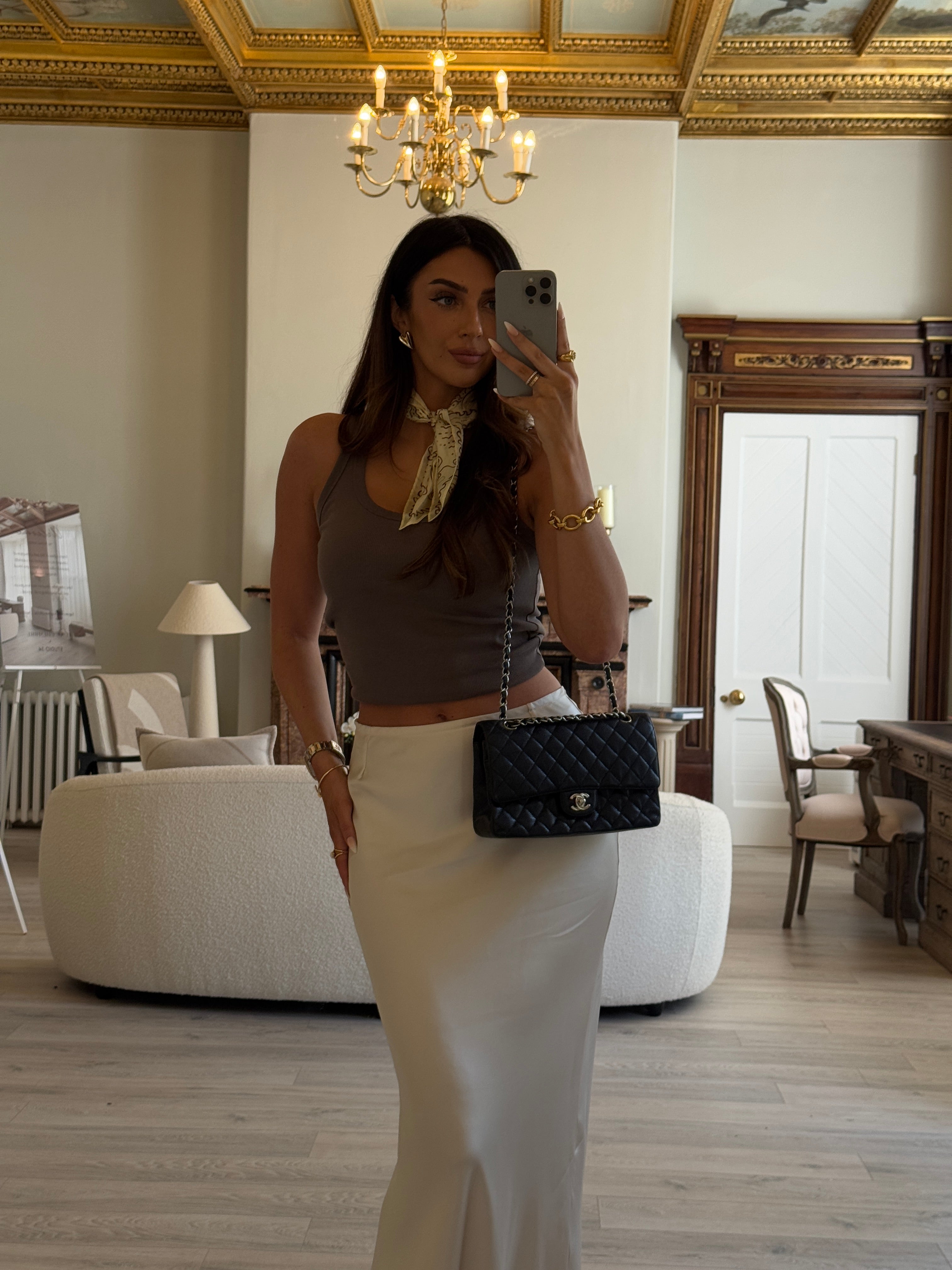 Chanel Medium Classic Double Flap Black Caviar Leather With SHW