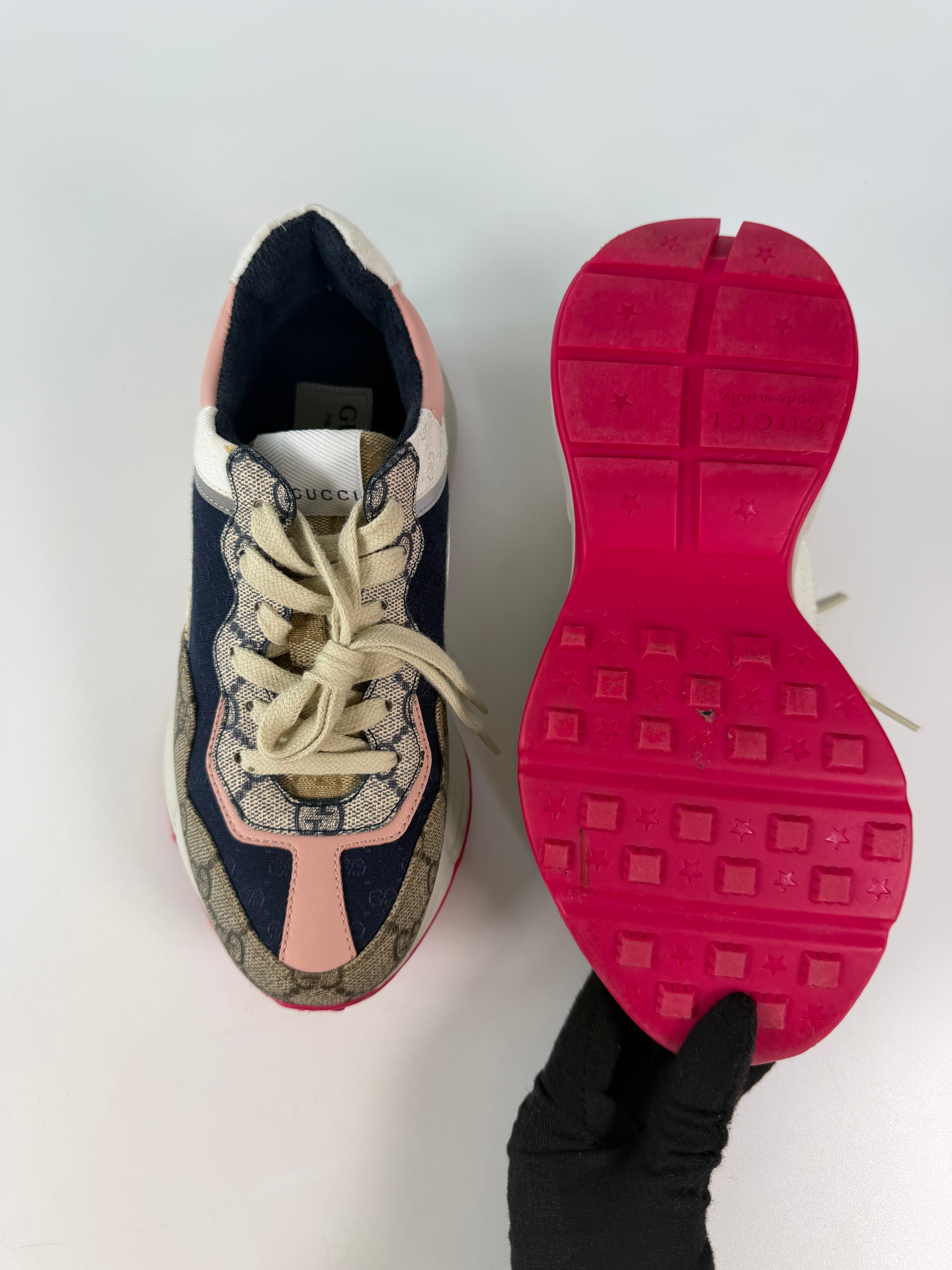 Gucci GG Multi Colour Trainers (Size 36/UK 3) 100% authentic and preloved in excellent condition