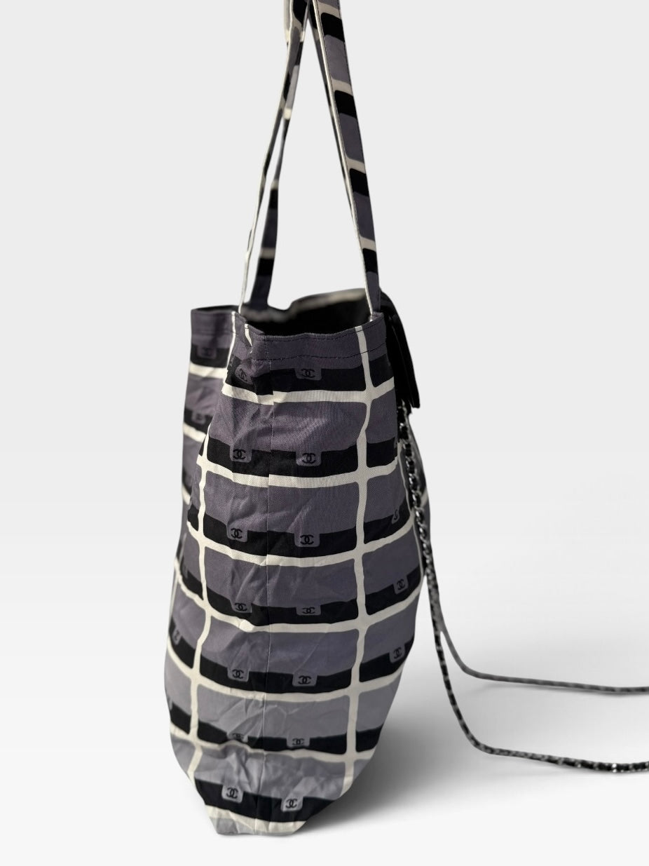 Chanel Foldable Tote Bag In Black Multicolour. Authentic and preloved in excellent condition. 100% guarantee