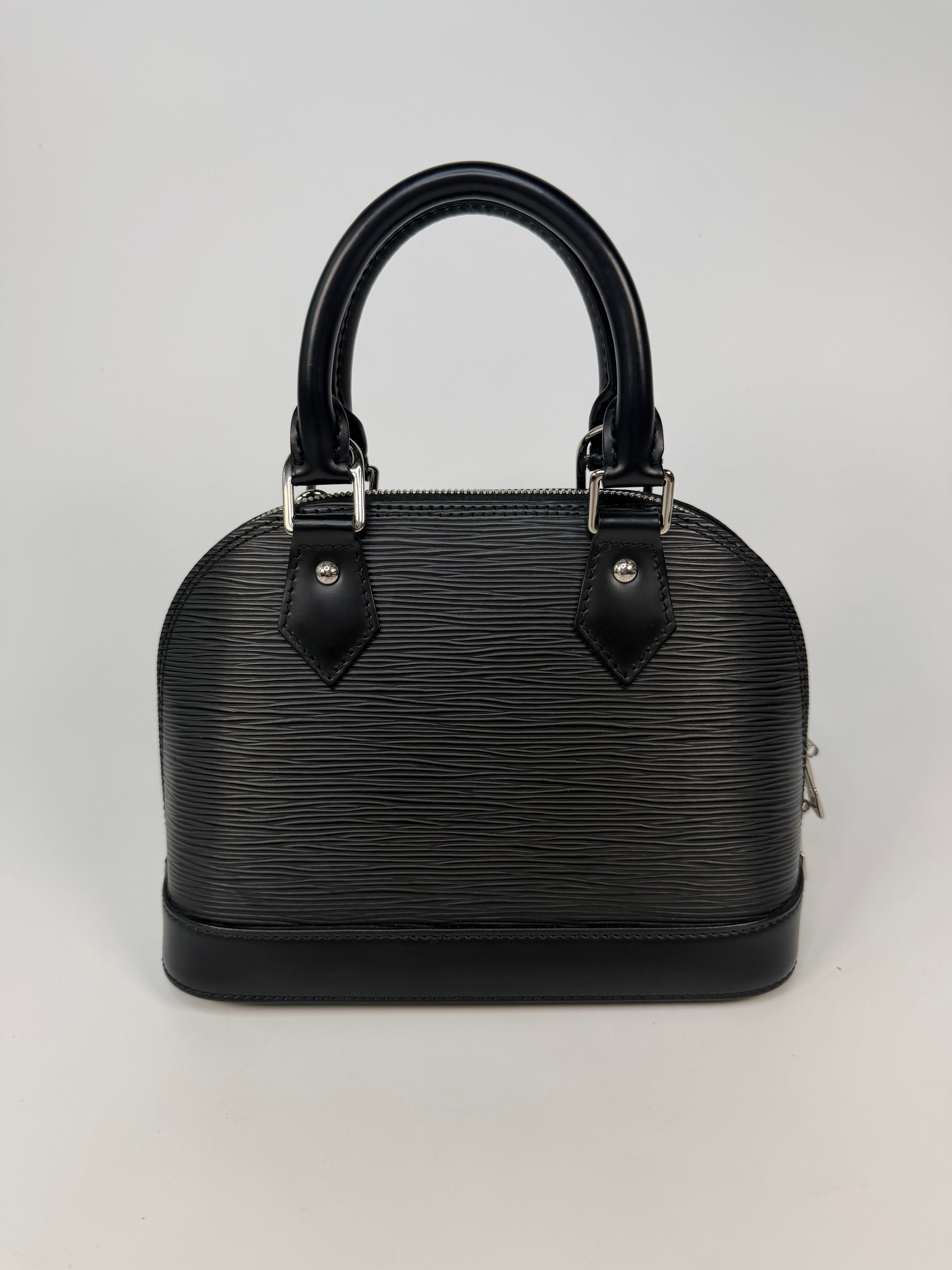 Louis Vuitton Alma BB In Black Epi Cowhide Leather Silver Hardware