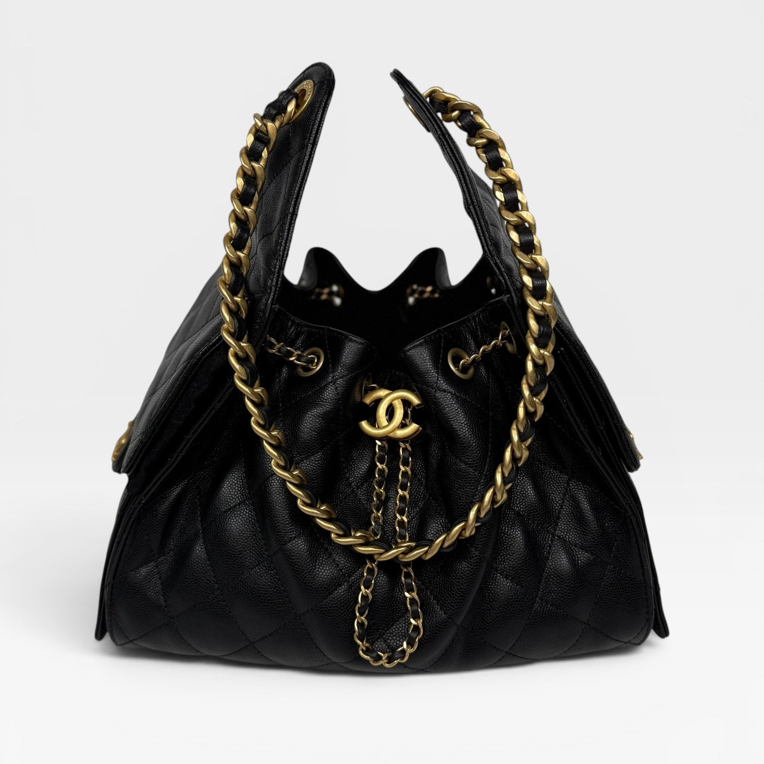 Chanel 25 Small In Black Caviar Leather With GHW