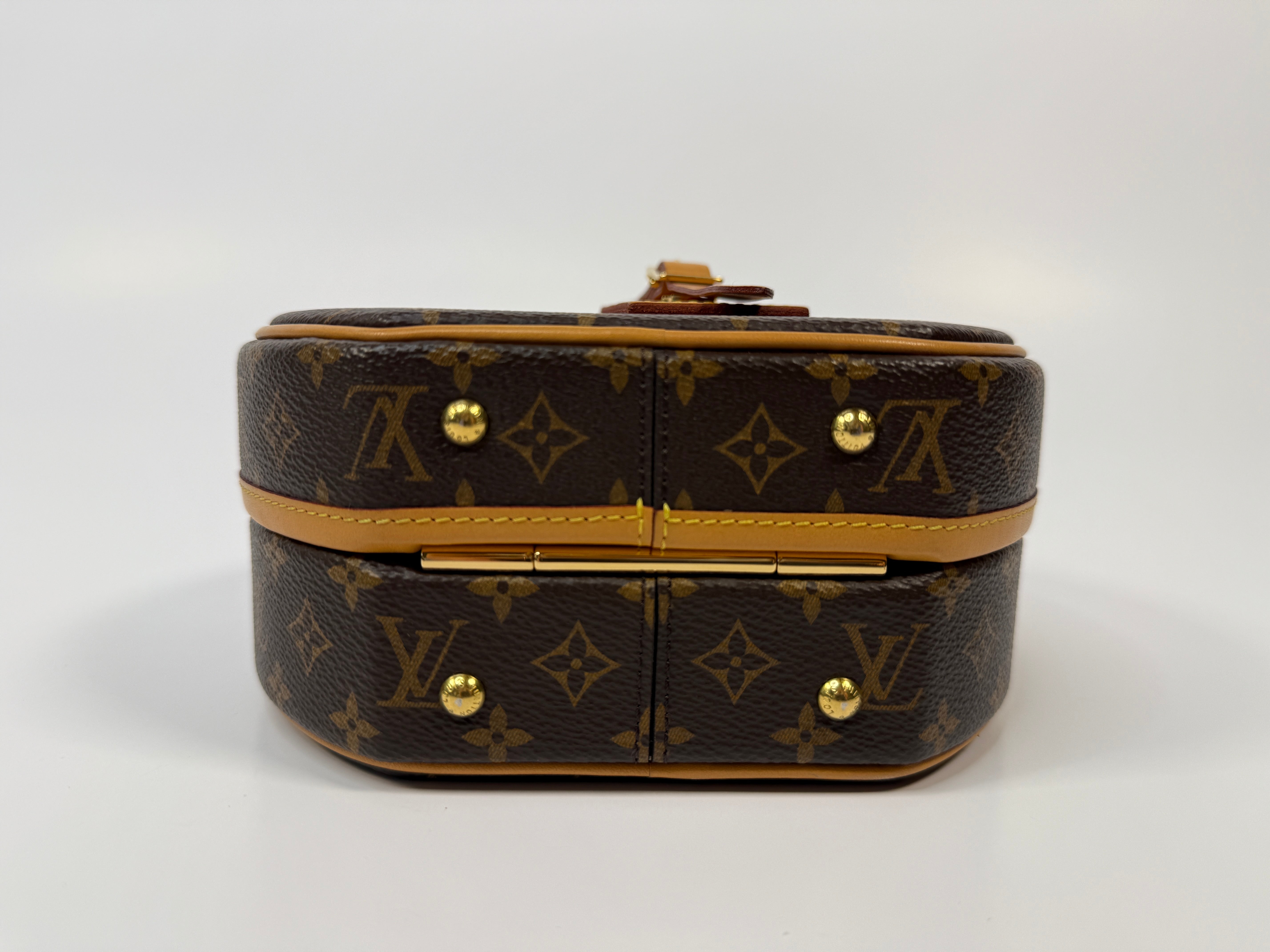 Louis Vuitton Petite Boite Chapeau Bag In Brown Monogram Gold Hardware Authentic and pre loved