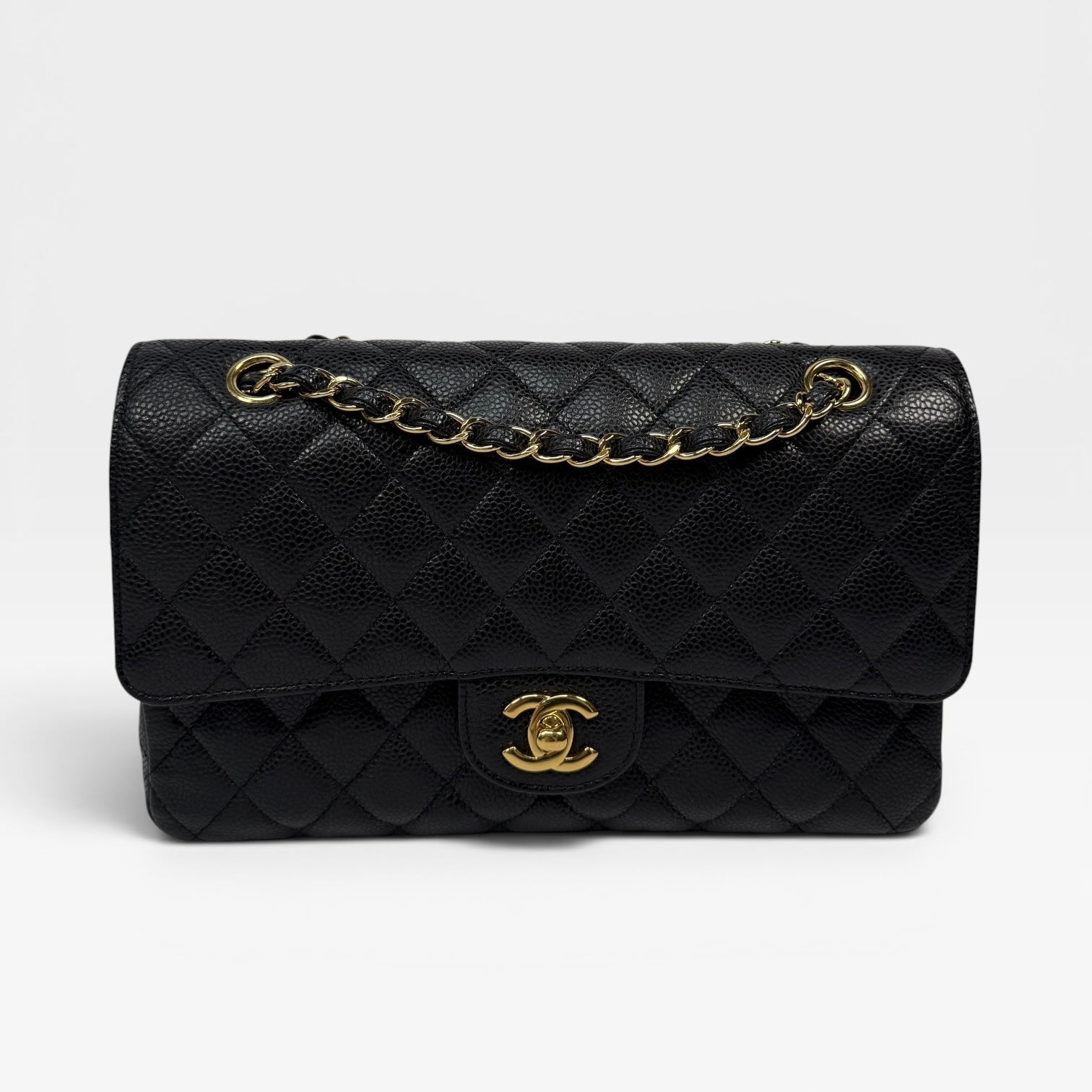 Chanel Medium Classic Double Flap Black Caviar With GHW