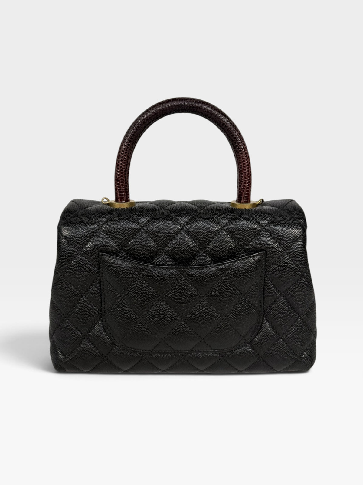 Chanel Small Coco In Black Caviar Lizard Leather With Gold Hardware. 100% authentic and preloved in excellent condition
