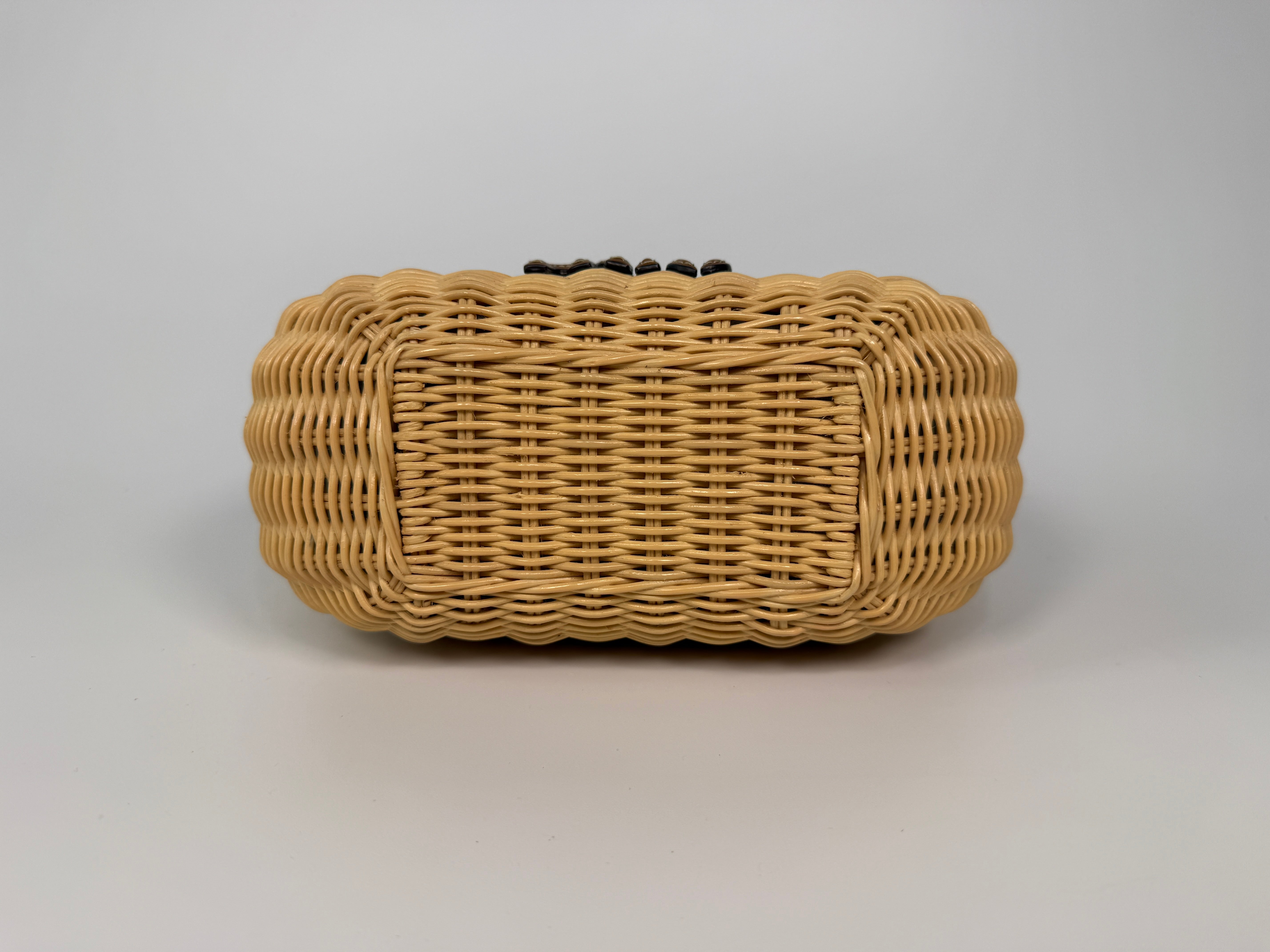 Miu Miu Mini Wicker Wander Bag In Tan/Caramel Raffia Excellent condition