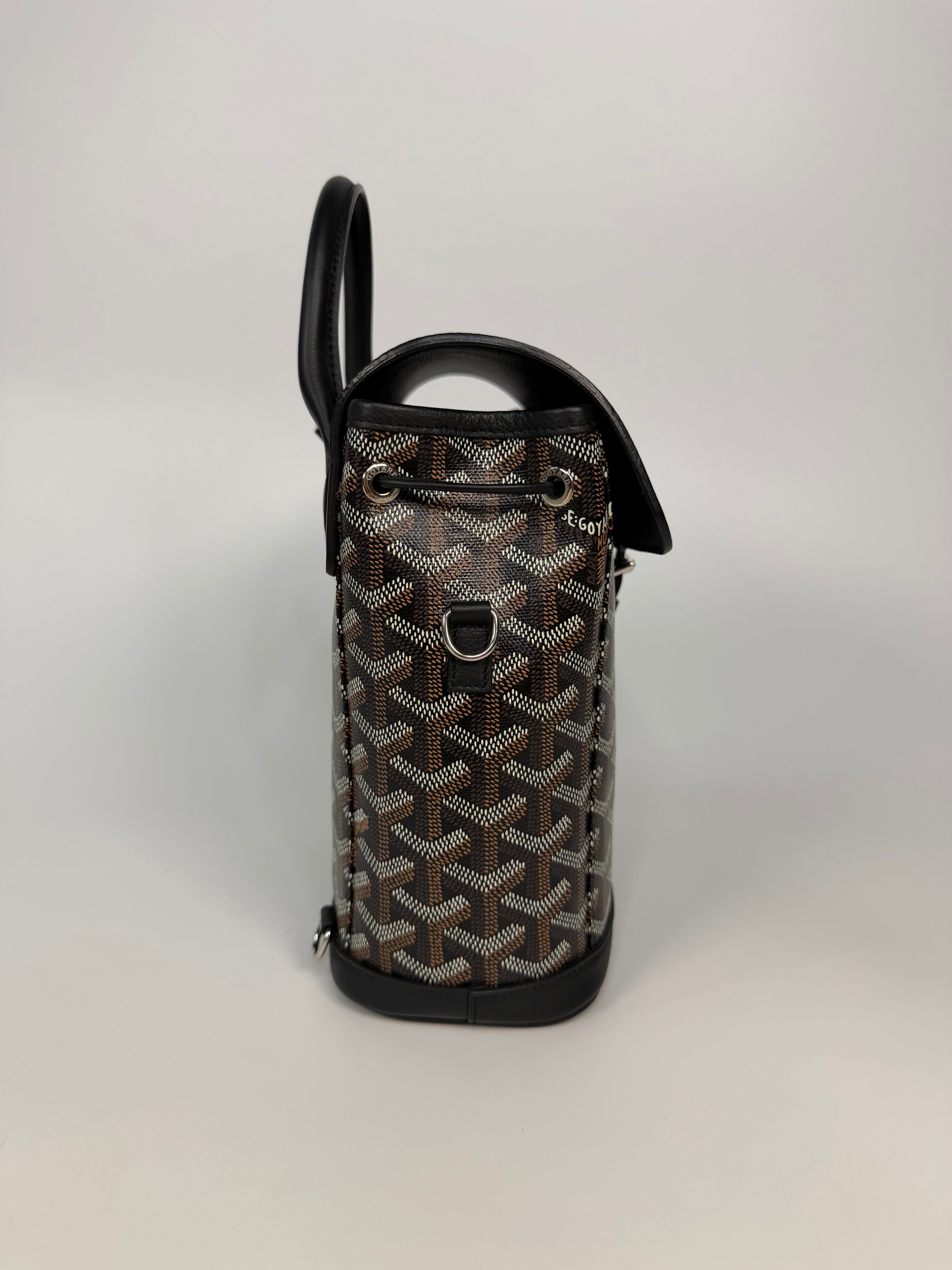 Goyard Mini Alpin Black Canvas, excellent condition pre loved condition. Verified by Luxe Cheshire. Insured next day delivery