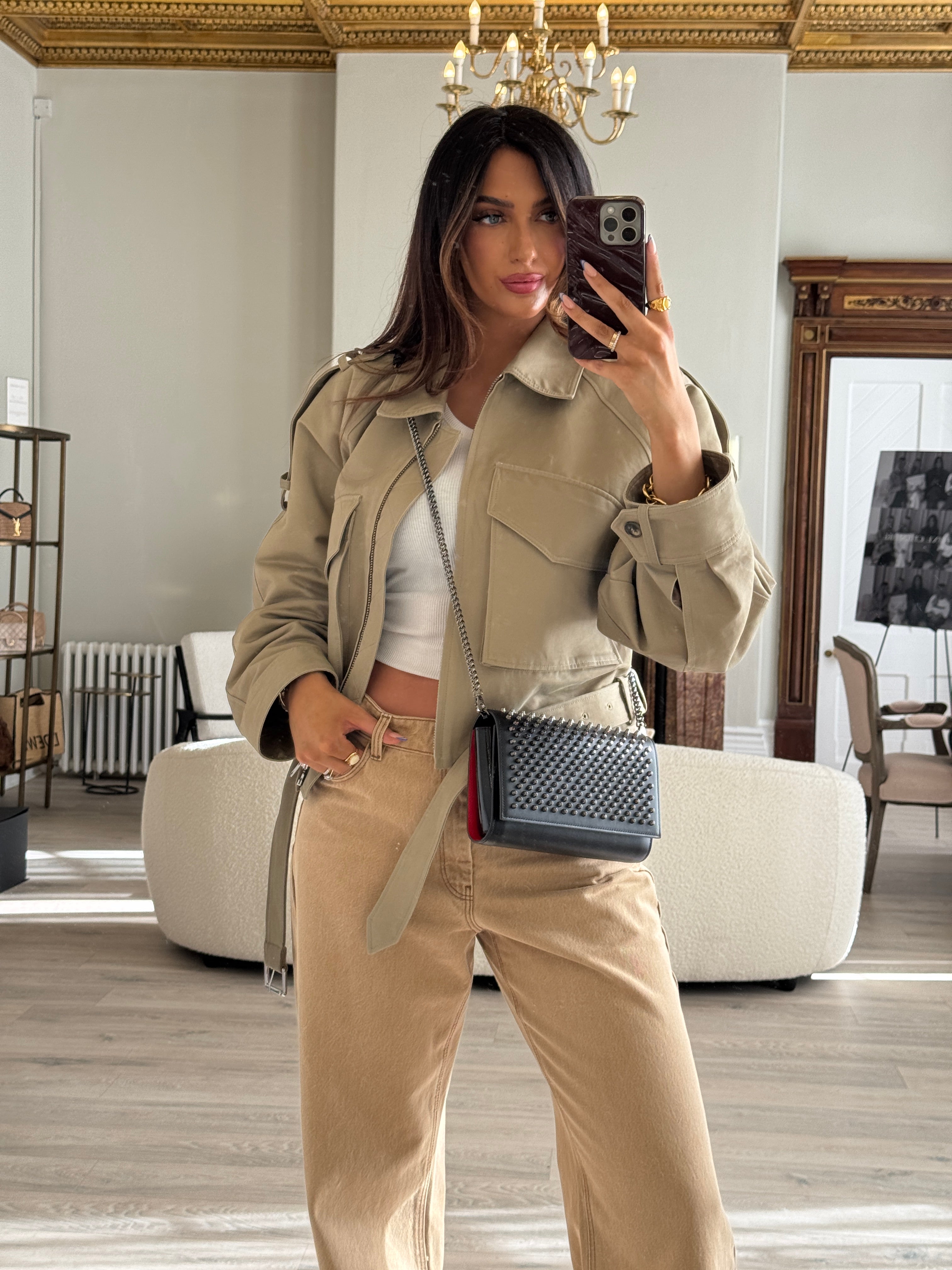 Christian Louboutin Paloma Embellished Leather Clutch