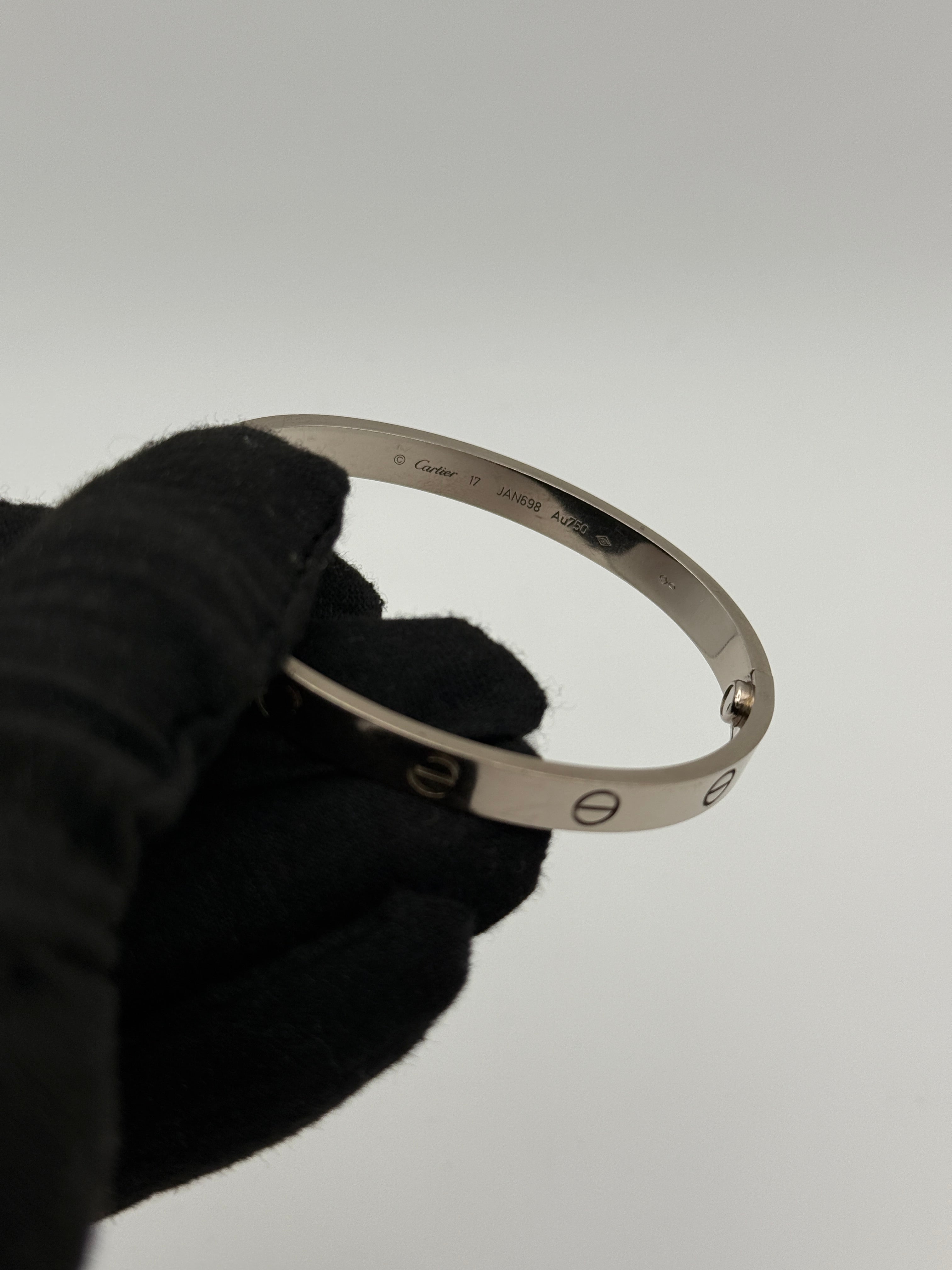 Cartier Love Bracelet in White Gold - Classic Model Authentic and preloved Excellent condition. 100% Authenticity gurantee