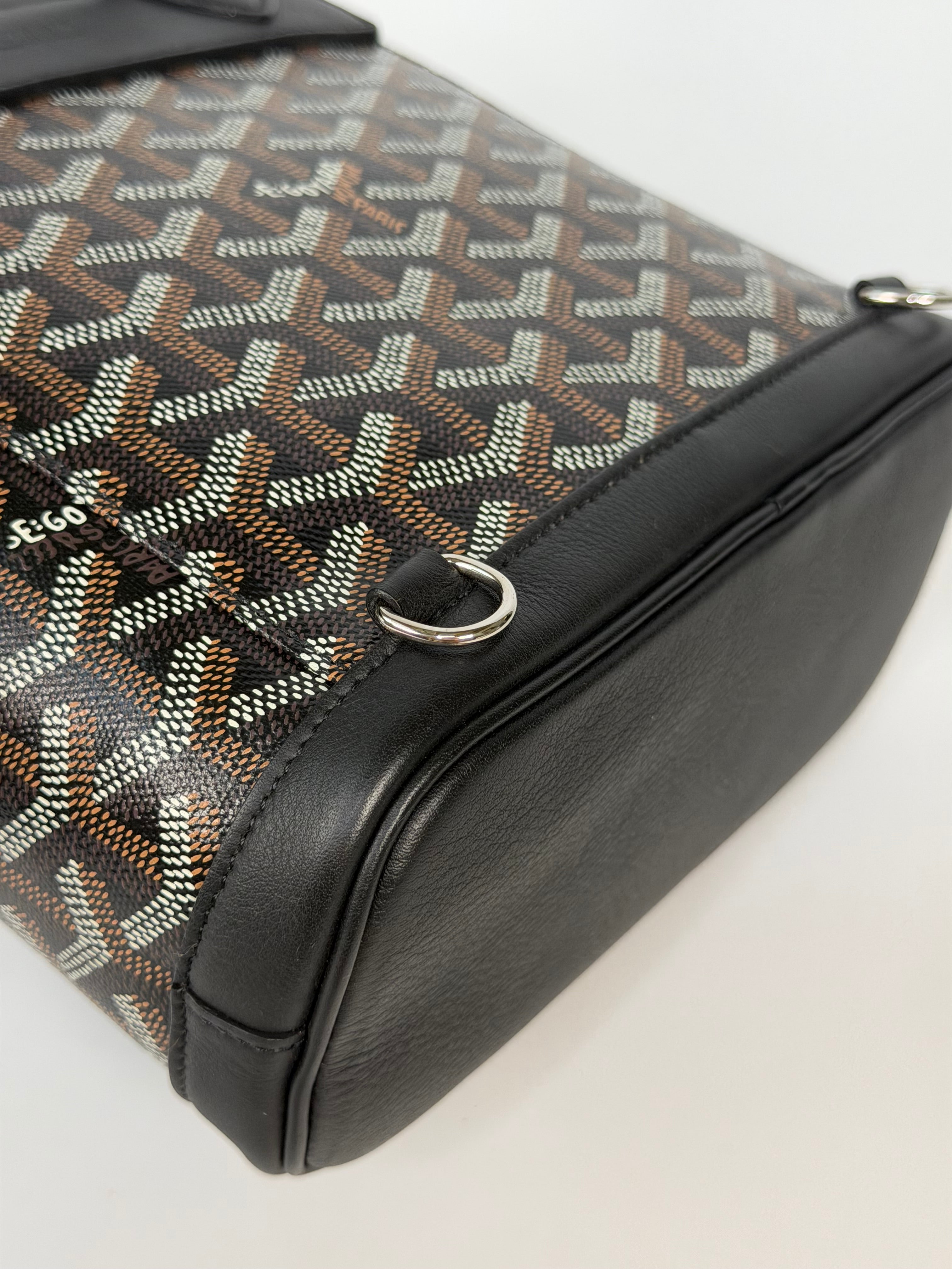 Goyard Mini Alpin Black Canvas, excellent condition pre loved condition. Verified by Luxe Cheshire. Insured next day delivery
