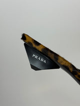 Prada Square Toe Leopard-Print Heeled Mules (Size 39.5/UK6.5)